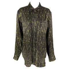EQUIPMENT FEMME Taille L Chemise boutonnée imprimée noir et vert