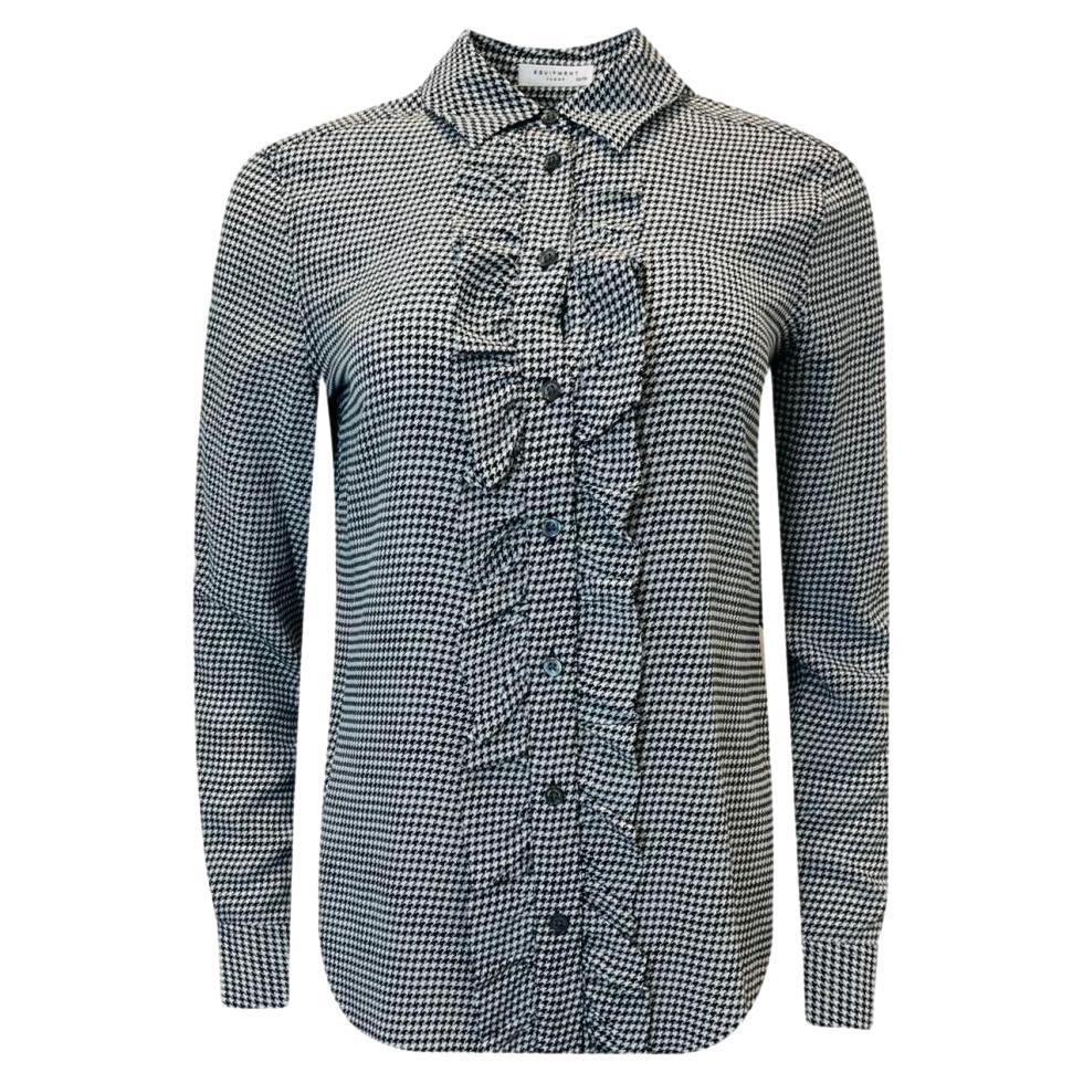 Equipment Houndstooth Silk Shirt For Sale
