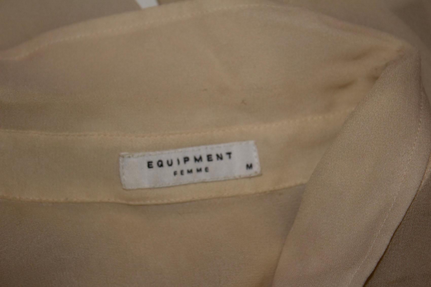 Equipment Ivory Silk Shirt For Sale 1