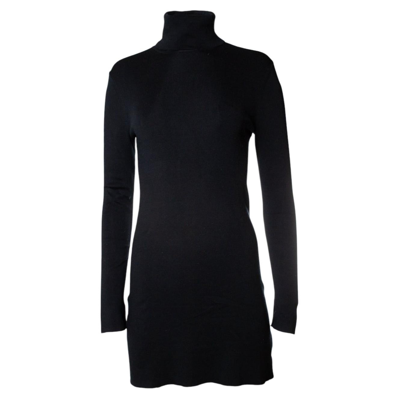 Equipment, knitted turtle neck dress in blue