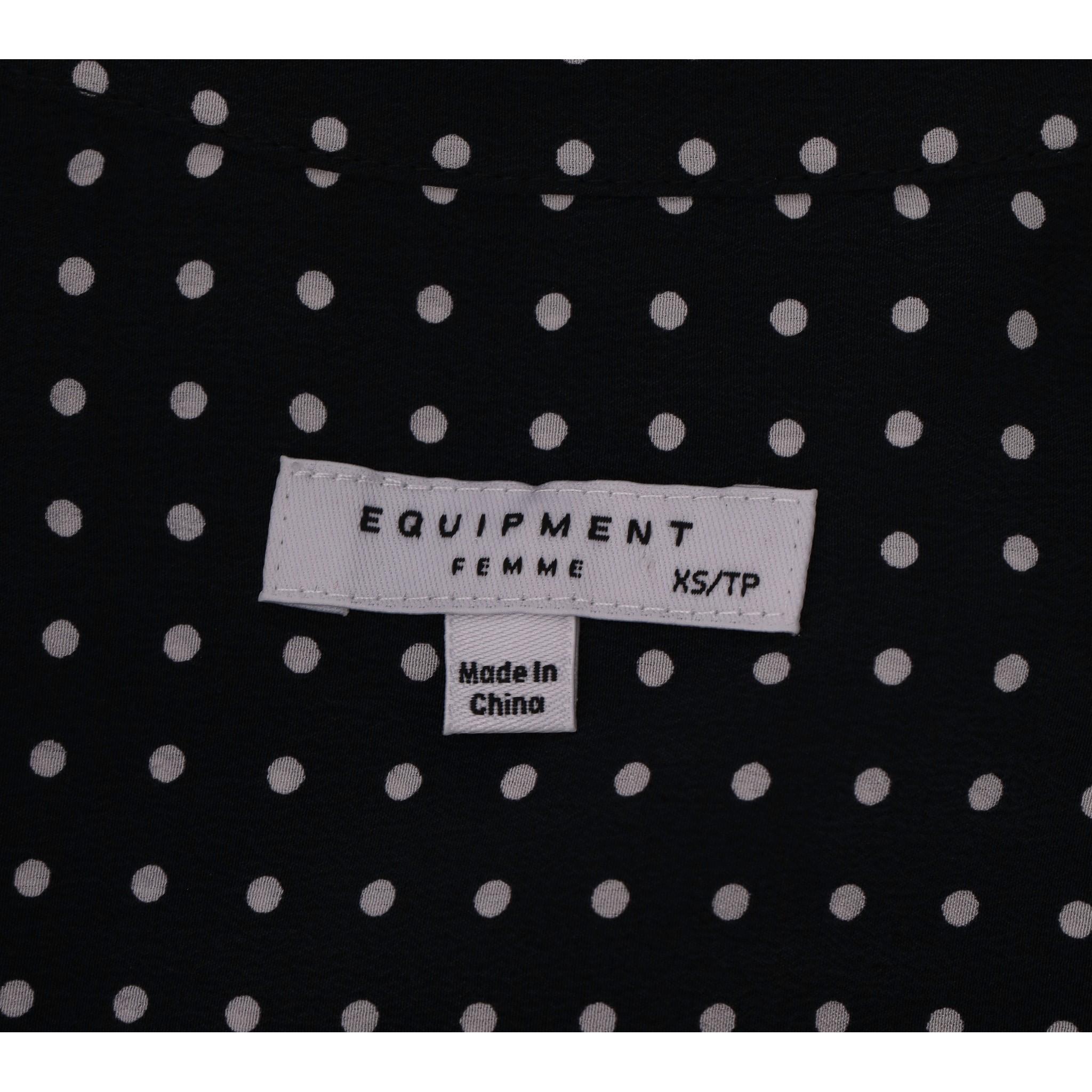 Equipment Polka-Dot Print Silk Shirt For Sale 1