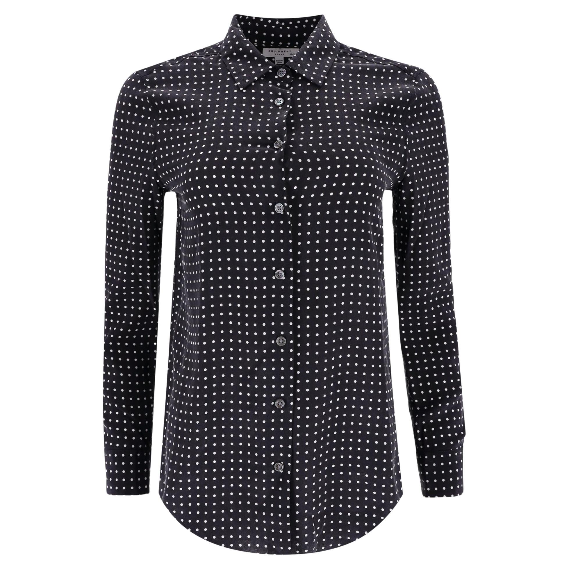 Equipment Polka-Dot Print Silk Shirt For Sale