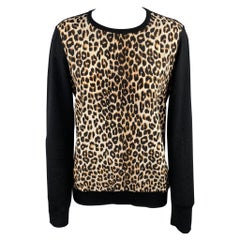 EQUIPMENT Pullover in lana e seta leopardato nero e marrone taglia M