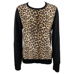 EQUIPMENT Pullover in lana e seta leopardato nero e marrone taglia S