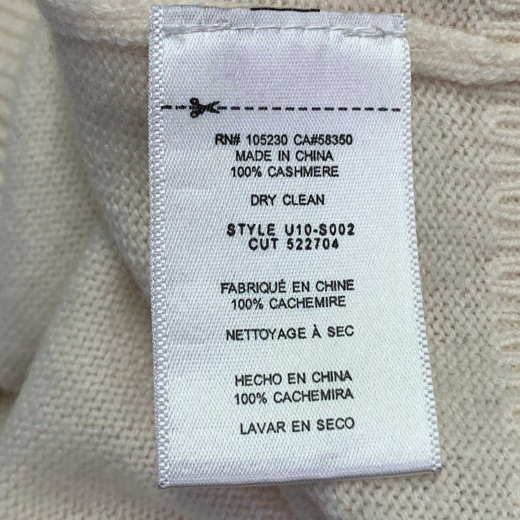EQUIPMENT Size S Cream Cashmere Knit Oversized V-Neck Pullover For Sale 3