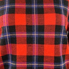 EQUIPMENT Größe S Rot Schwarz Blau Wool Blend Plaid Crew Neck Pullover