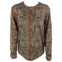 EQUIPMENT Size XS Black & Tan Cheetah Print Wool Pullover