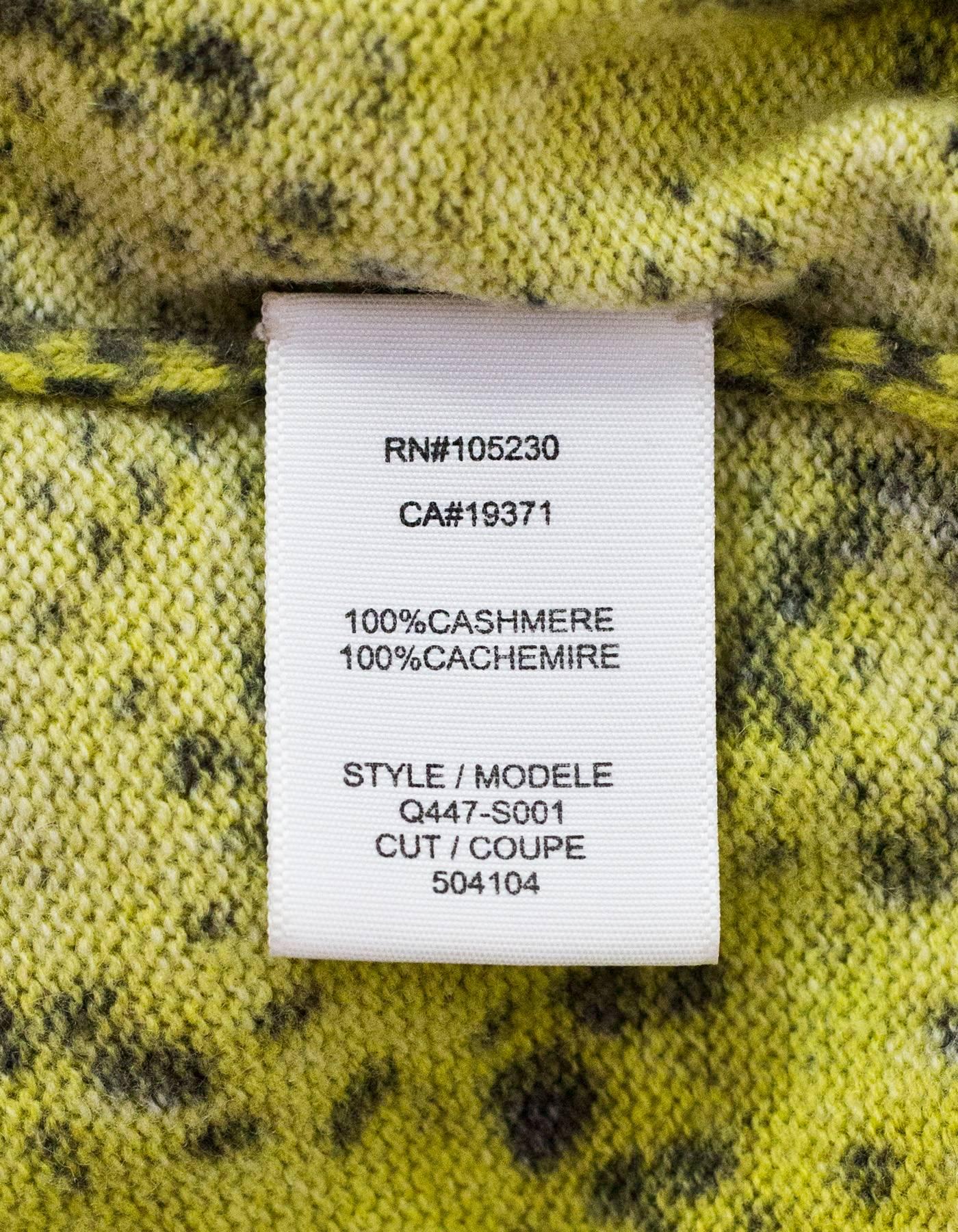 Equipment Yellow Cashmere Snake Print Sweater Sz XS 1