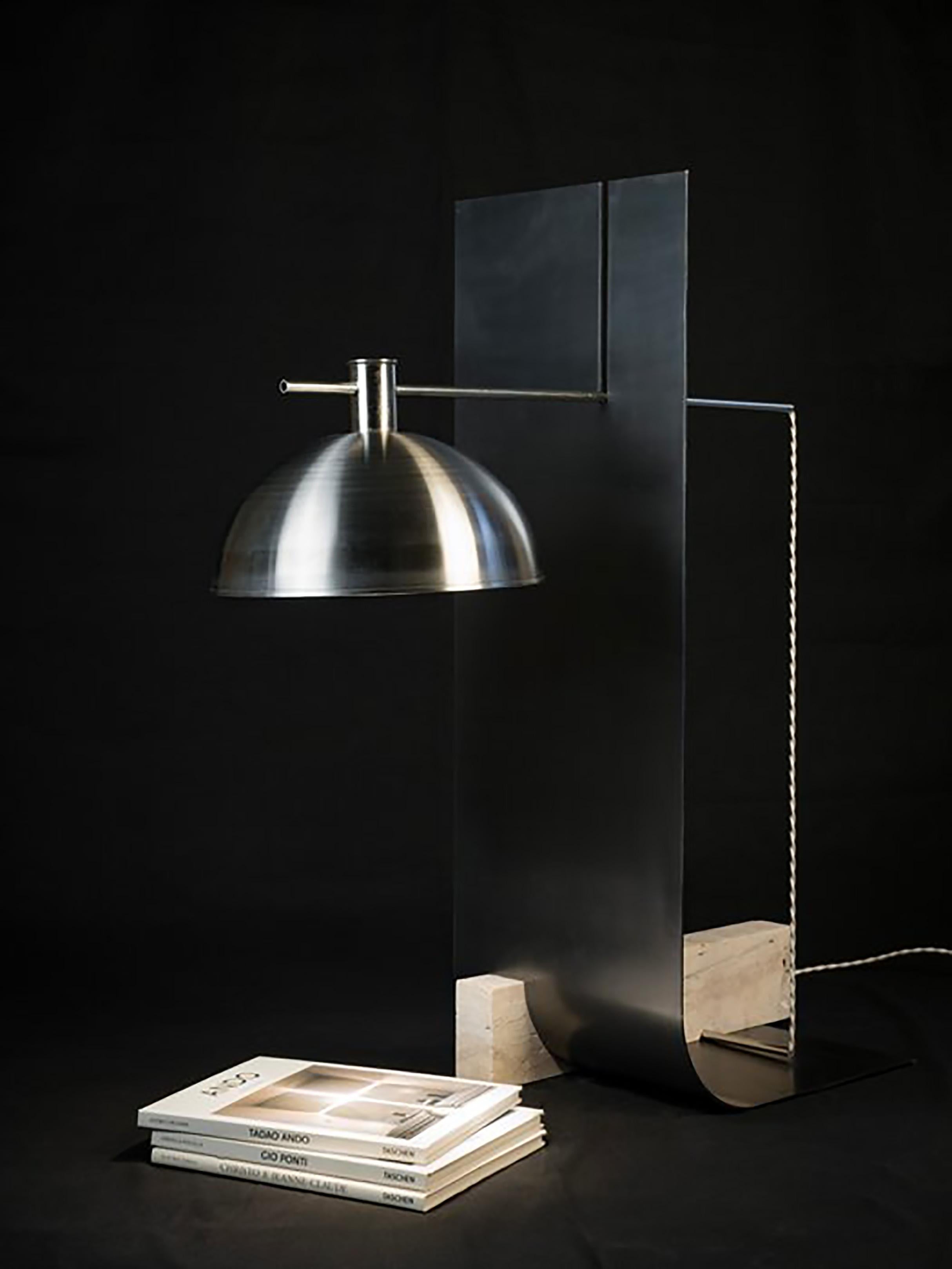 EQUO 2.1 is a conceptual lamp in the second limited edition series from the D'ARK studio, made in Venice, Italy.
2020
Iron travertine
W 80 H35 D70
15 kg
A limited series of 10 handmade pieces, it embodies the timeless design of stone and iron.
