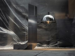 Equo 3.0 Floor Lamp in Aluminum, Travertine & Stainless Steel by D´ARK Atelier