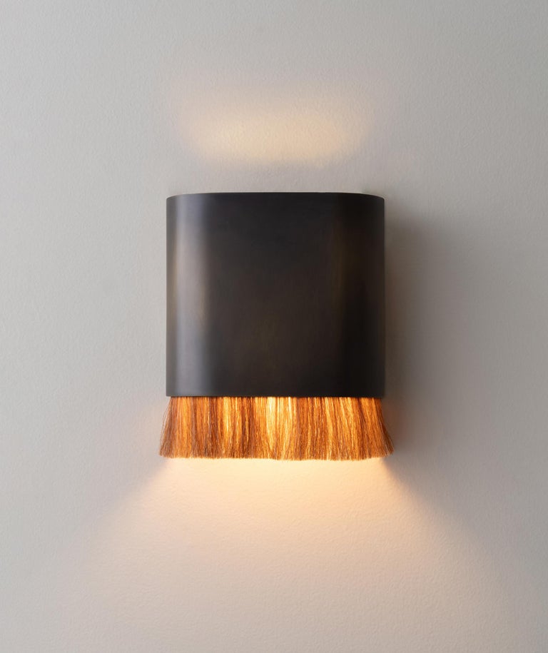Equus Sconce in Polished Brass and Horse Hair For Sale at 1stDibs