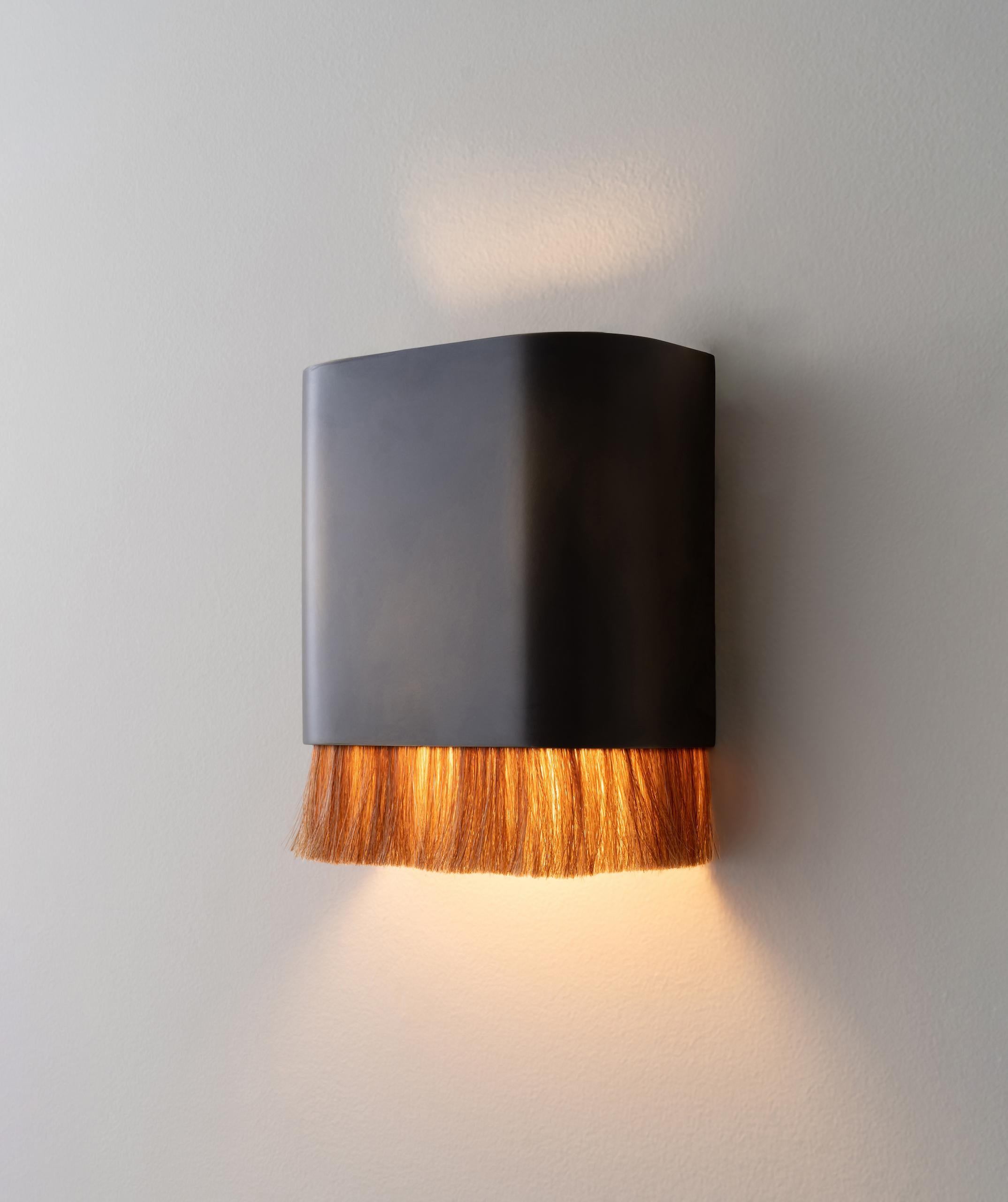Equus Sconce in Polished Brass and Horse Hair For Sale at 1stDibs