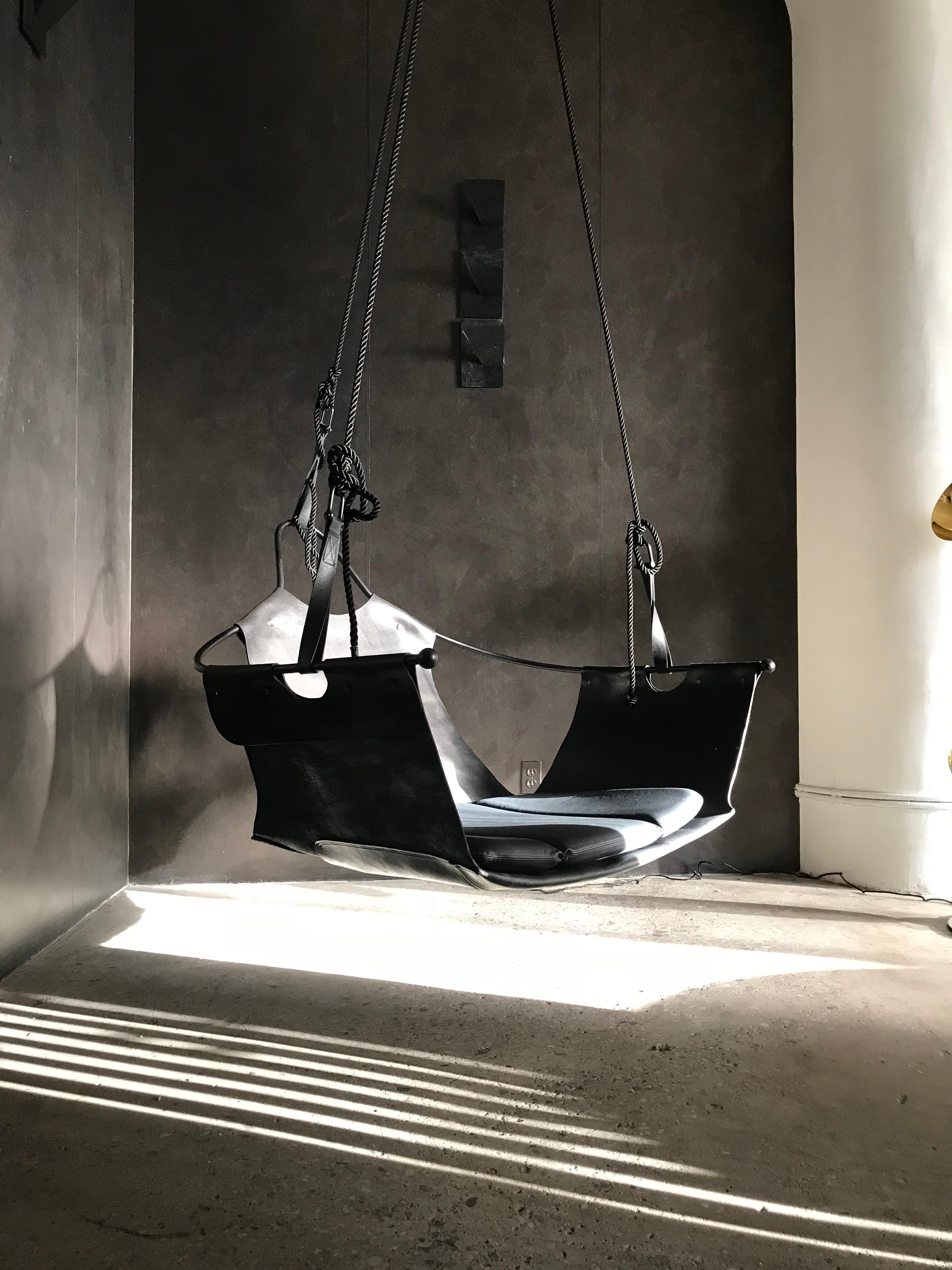 Inspired by the playfulness and sexiness associated to the imagery of swings, The Equus is a hybrid furniture piece that plays with different queues taken from an array of references: acrobatics equipment, equestrian equipment, and the underground