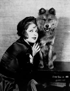 Antique Clara Bow Posed with Dog