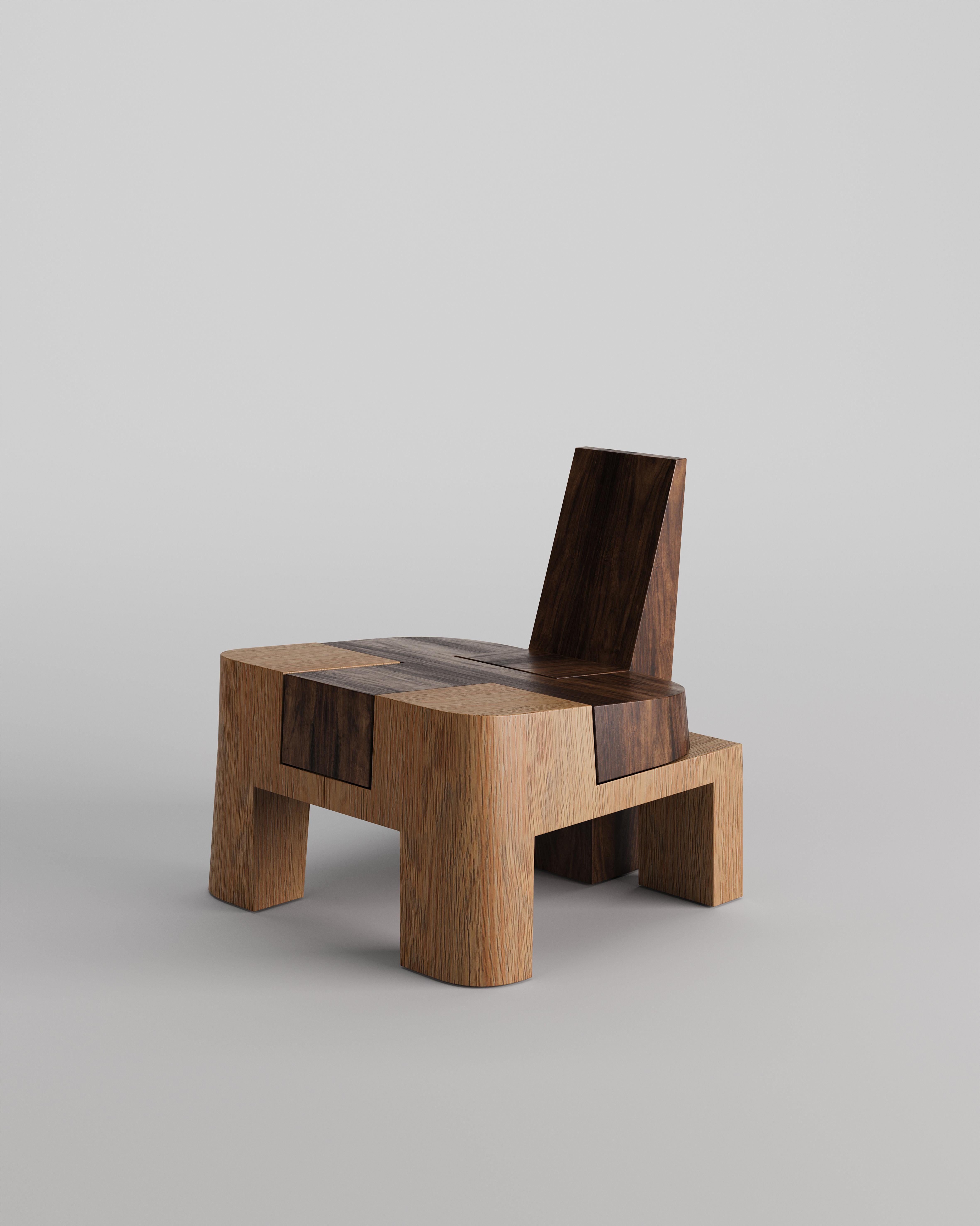 Sedia Era di Tuğçe Geyik
Dimensioni: P 77 x L 68 x H 70 cm. SH: 40 cm.
Materiali: Wood.

Tuğçe Geyik è un architetto e designer di Istanbul. Ha studiato presso l'Università Tecnica di Yildiz, Dipartimento di Architettura. Ha iniziato la sua carriera