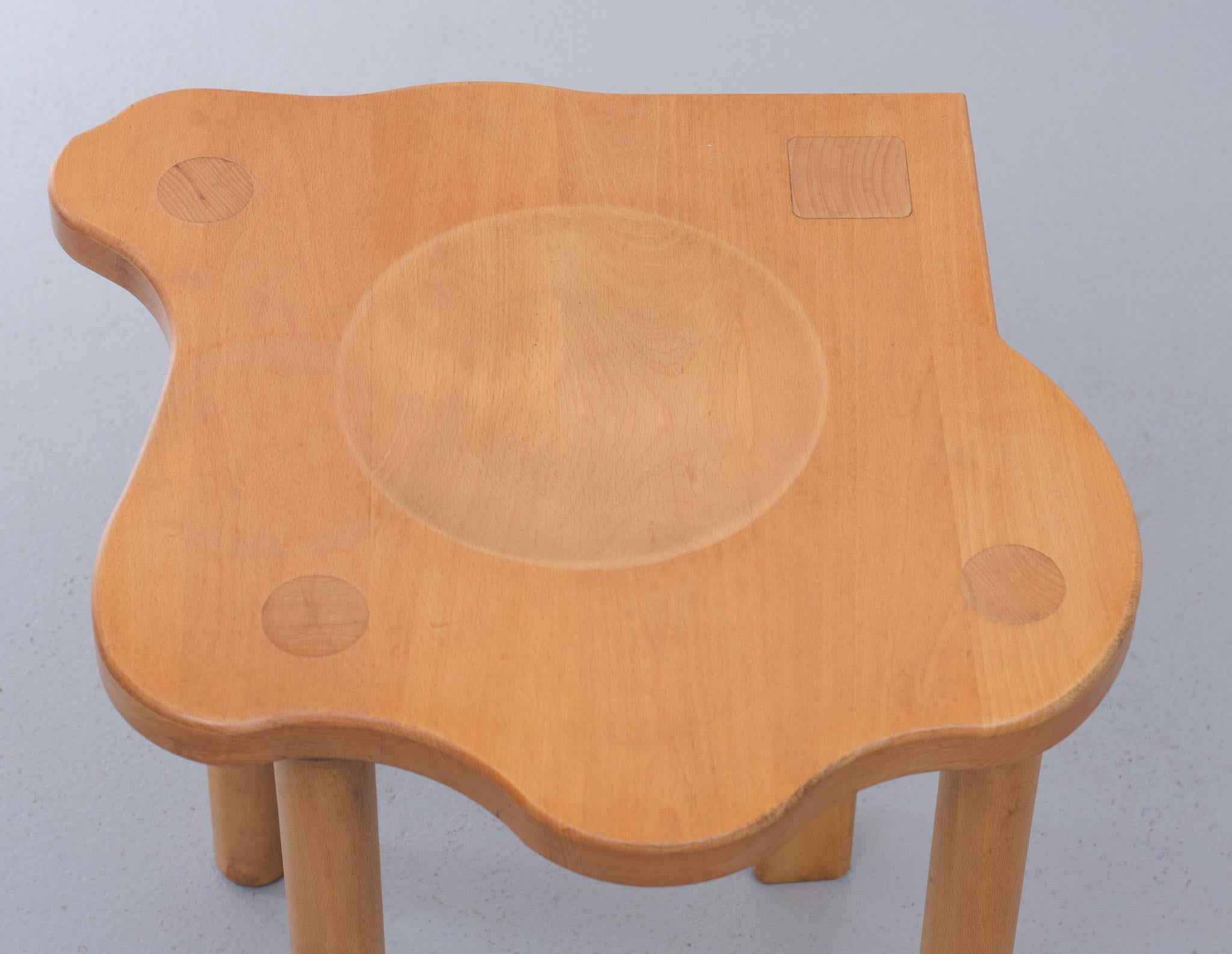 Post-Modern Era Herbstb Solid Pine Wood Stool For Sale