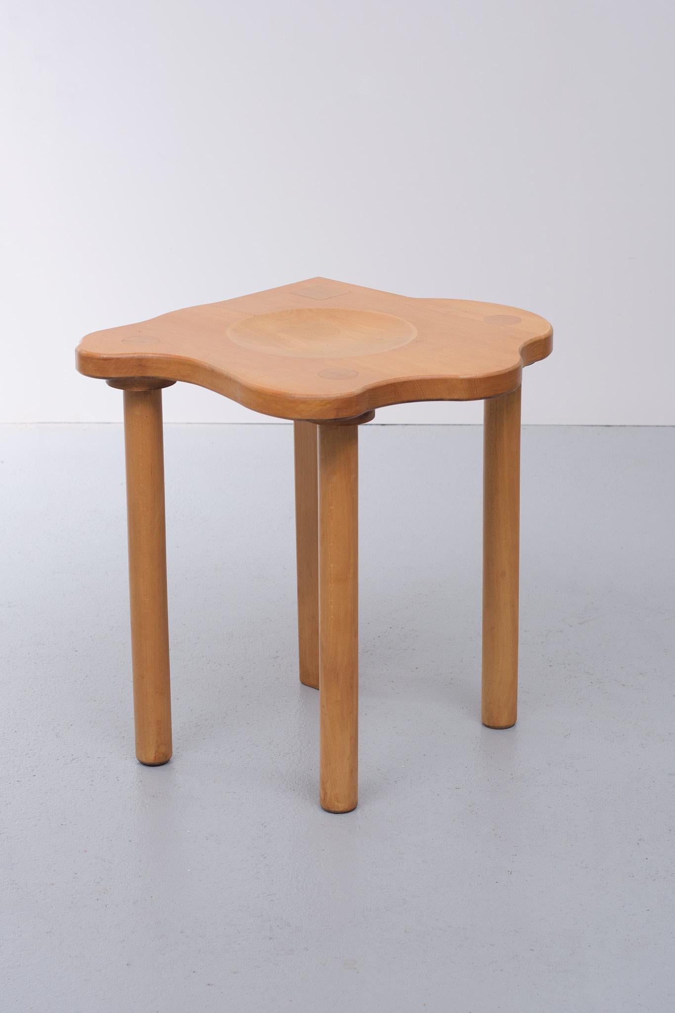 Era Herbstb Solid Pine Wood Stool In Good Condition For Sale In Den Haag, NL