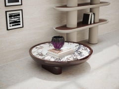 ERACLE 100 Black Red Gloss finish with Calacatta Viola marble top