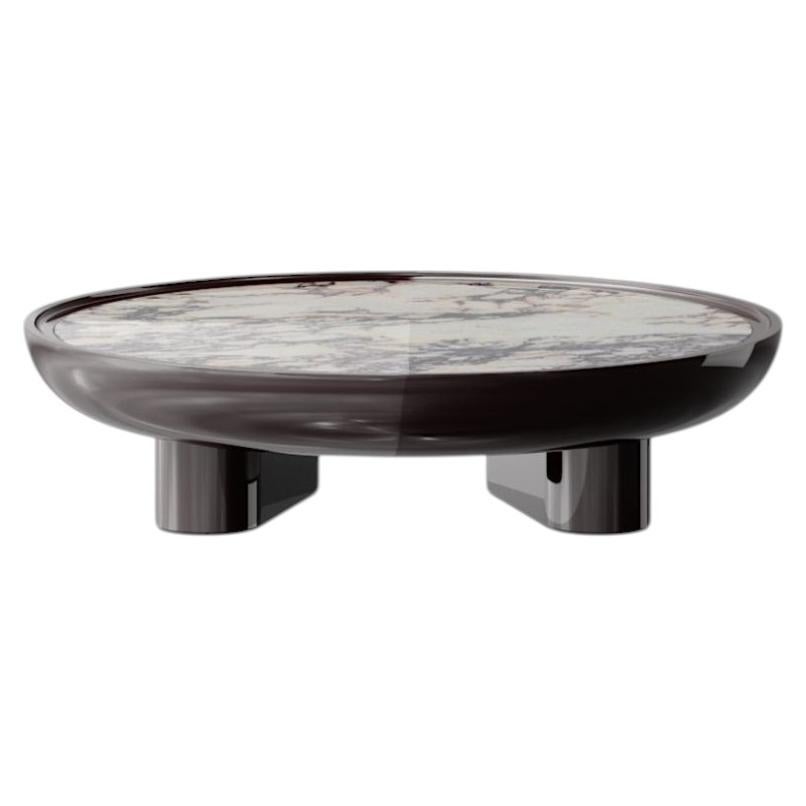 ERACLE 100 Black Red Gloss finish with Calacatta Viola marble top For Sale