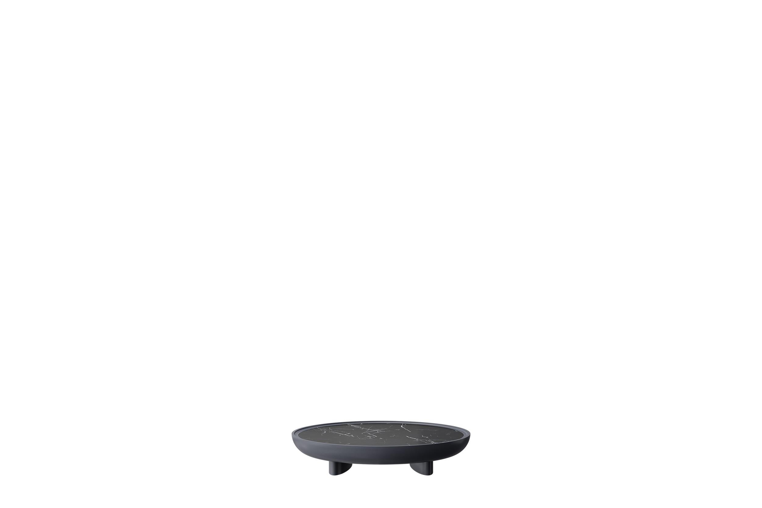 Eracle 100 Lacquer and Marble Round Side Table by Ultramobili In New Condition For Sale In Geneve, CH