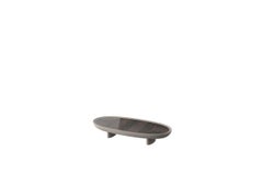 Lacquered Structure Walnut Oval Side Table with Rounded Edges by Ultramobili