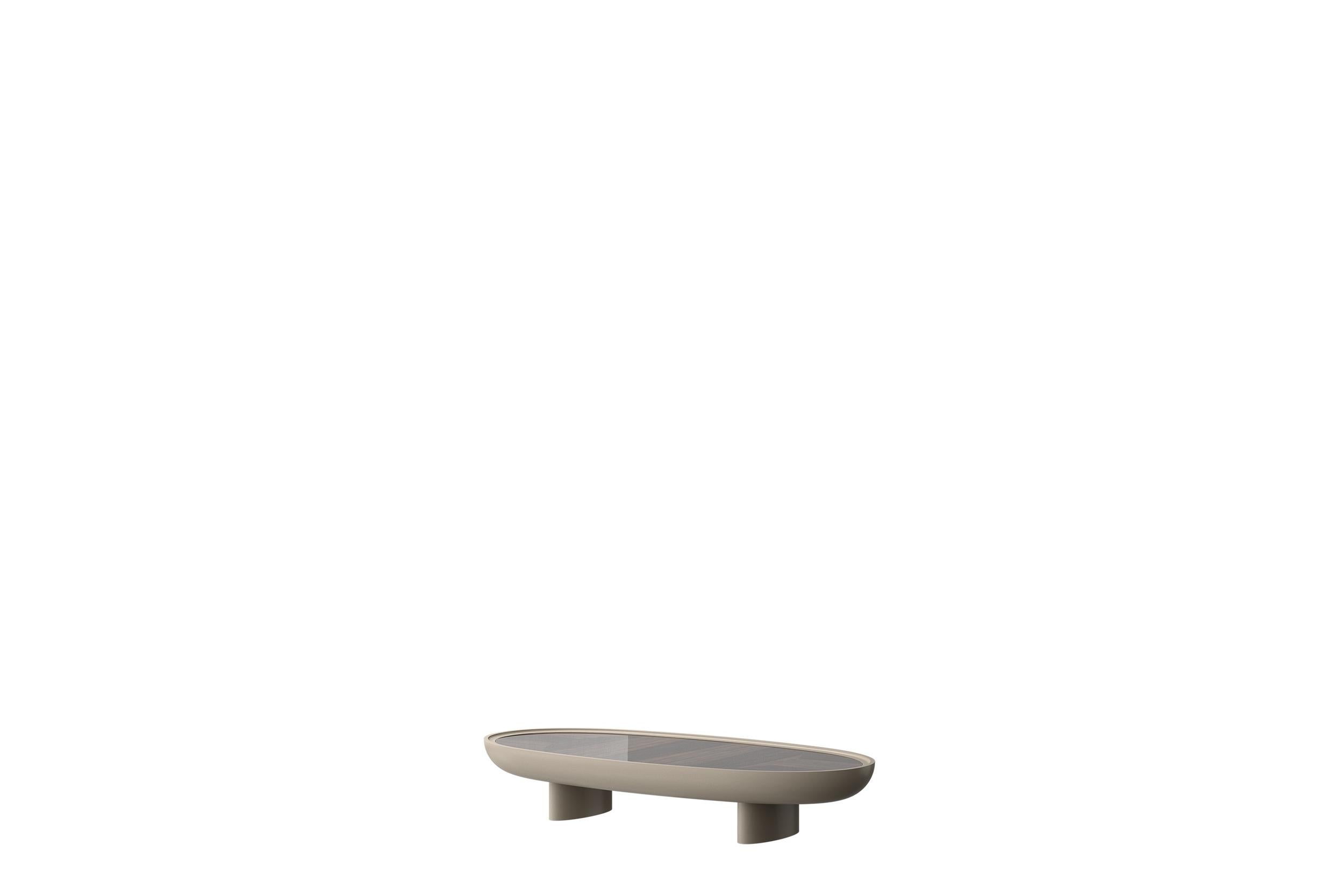 Post-Modern Eracle 150 Lacquered in Mat Finish and Walnut Round Side Table by Ultramobili For Sale