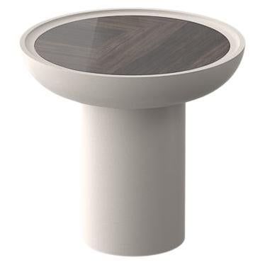 Eracle 60 Lacquered in Mat Finish and Walnut Round Side Table by Ultramobili For Sale
