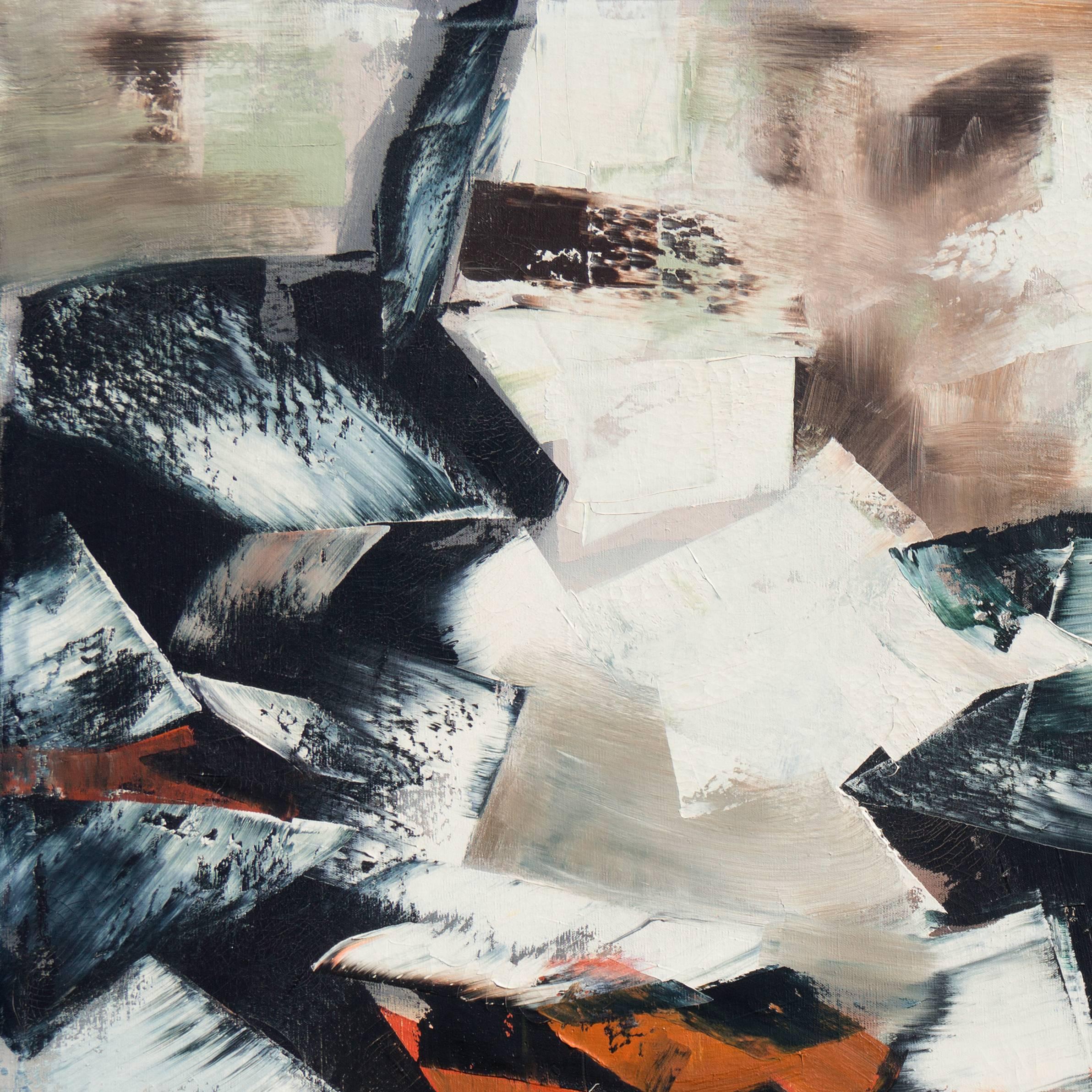 « Abstract, Ebony & Rust, San Francisco Bay Area Abstraction », grande huile en vente 1