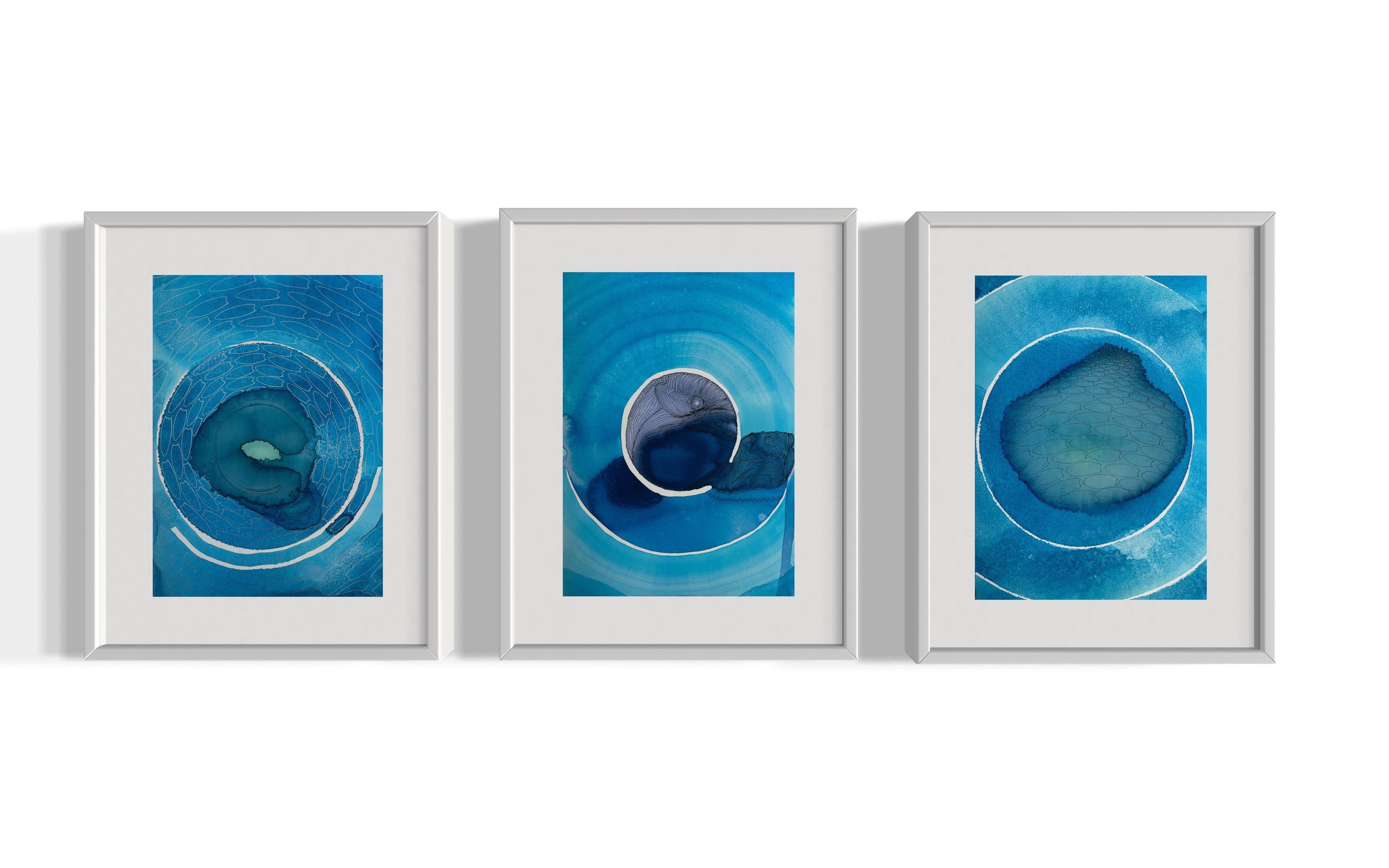 Correnti azzurre - pittura astratta in vendita 6
