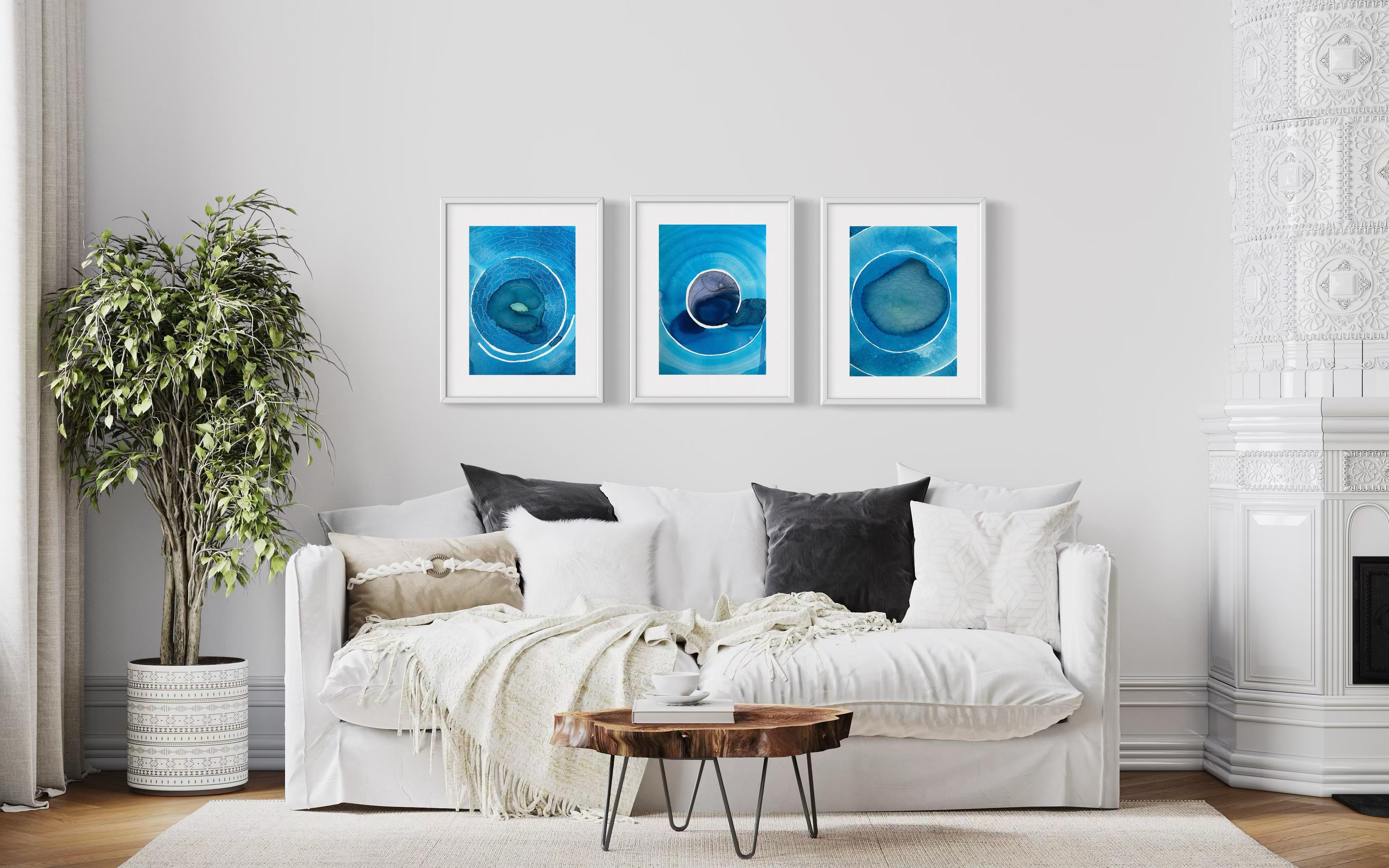 Correnti azzurre - pittura astratta in vendita 7