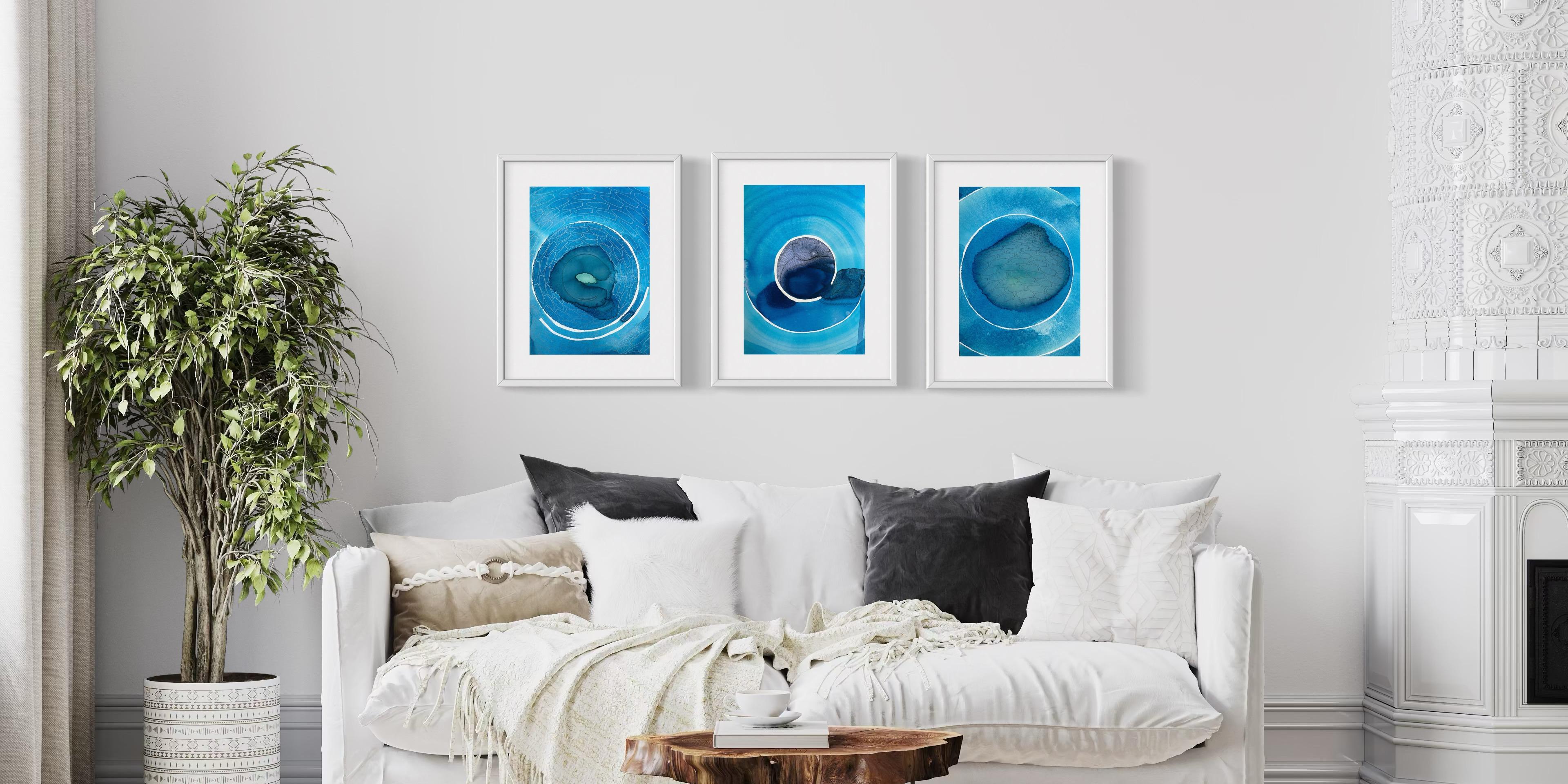 Correnti azzurre - pittura astratta in vendita 8