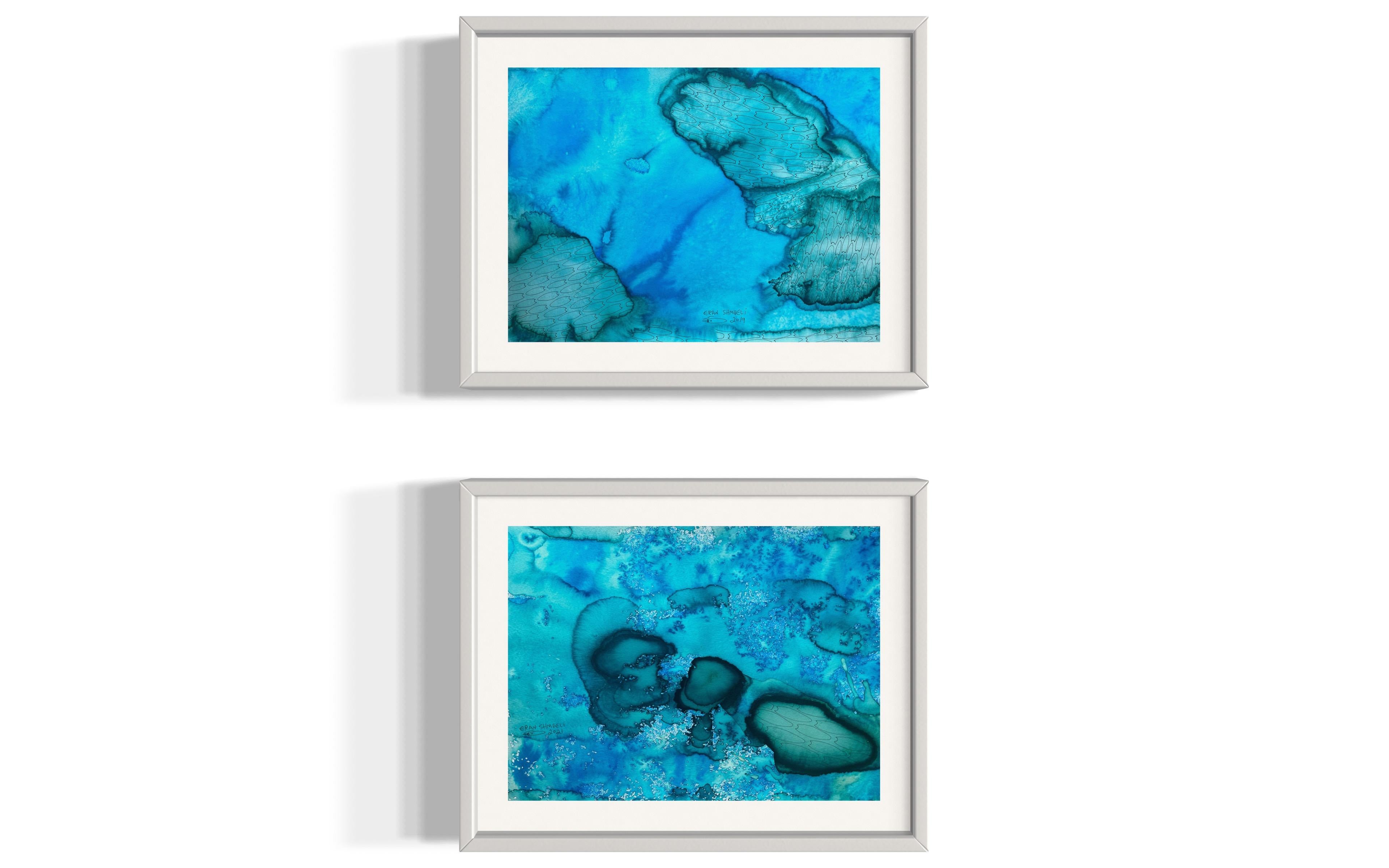 Derive azzurre - pittura astratta in vendita 7