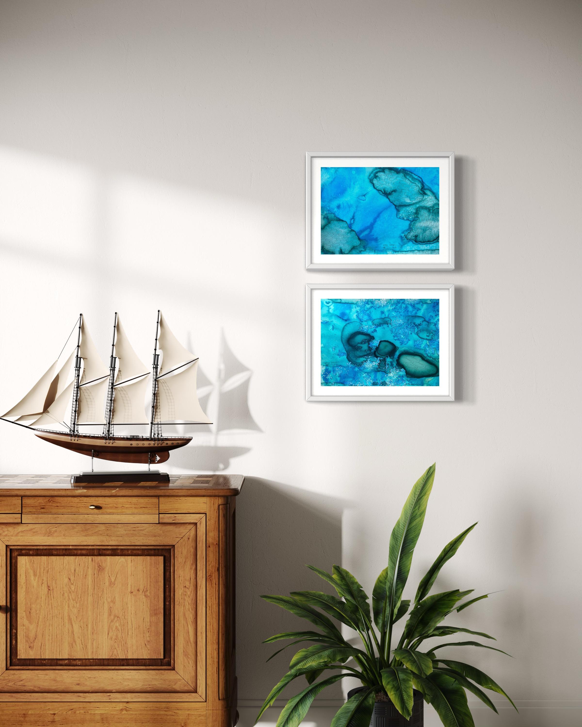Derive azzurre - pittura astratta in vendita 8