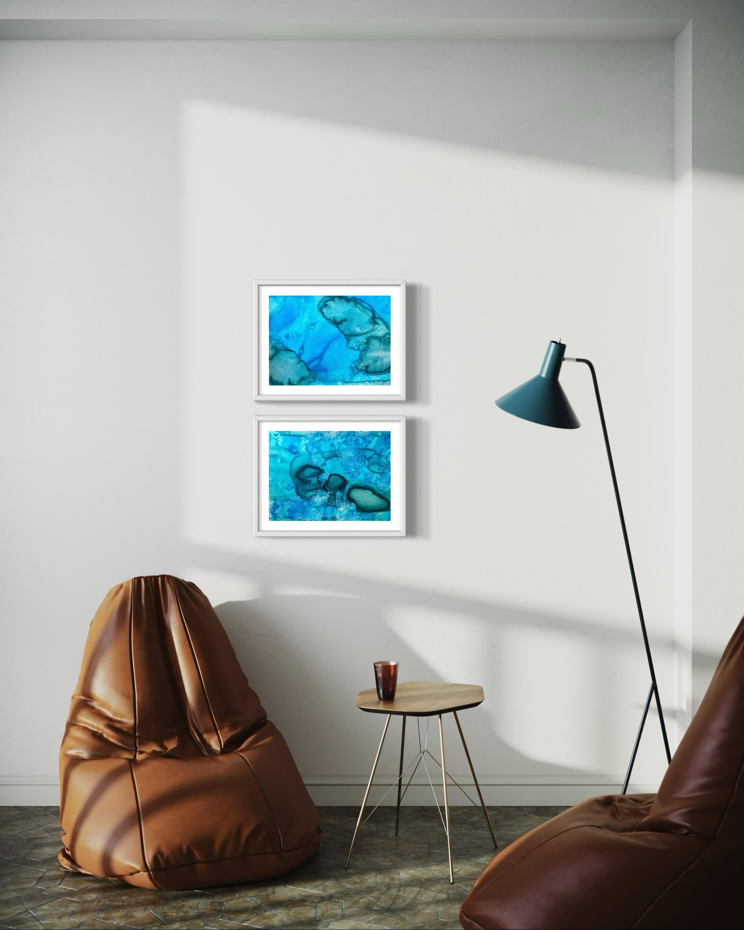 Derive azzurre - pittura astratta in vendita 9