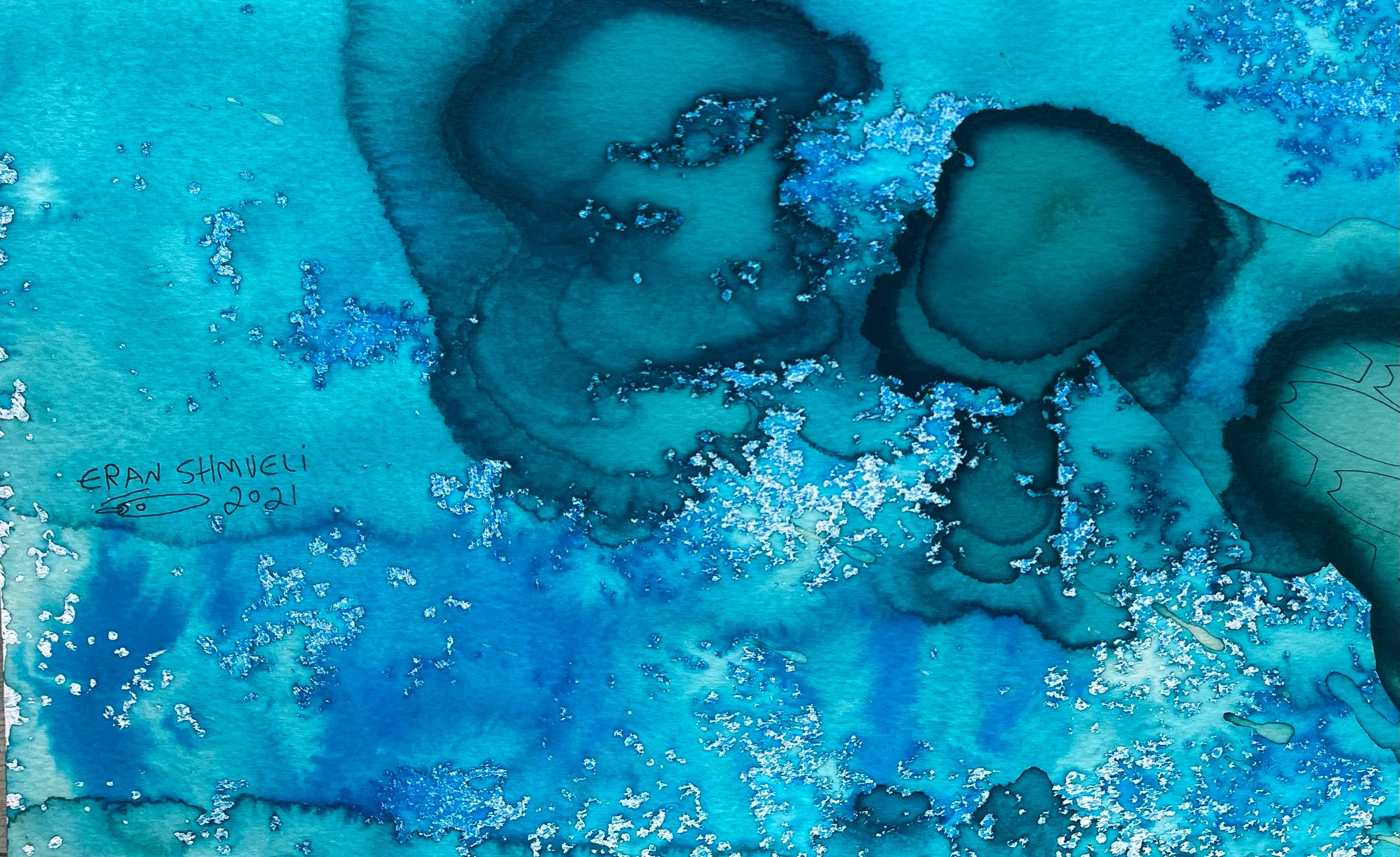 Derive azzurre - pittura astratta - Painting di Eran Shmueli