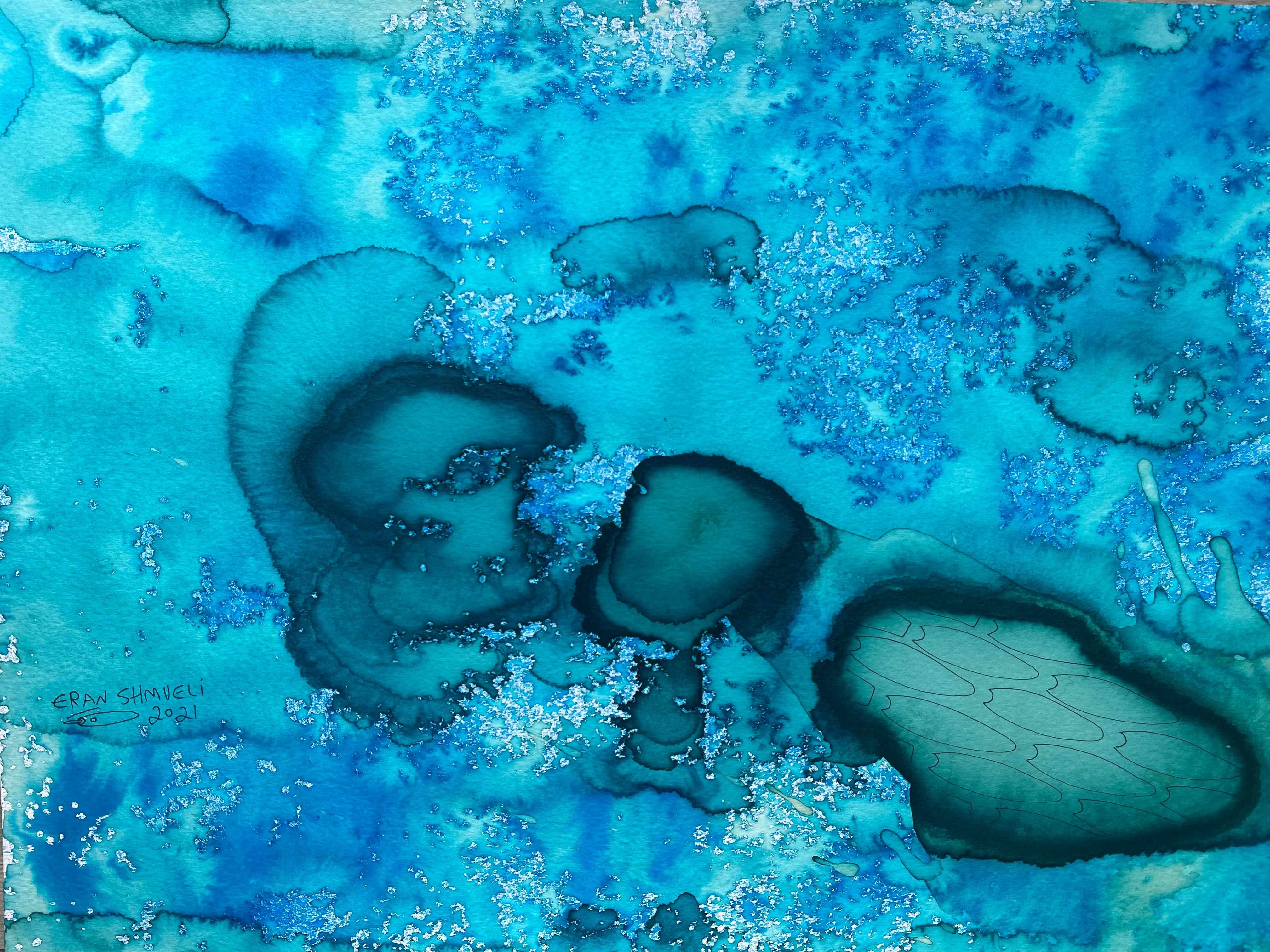 Derive azzurre - pittura astratta in vendita 1