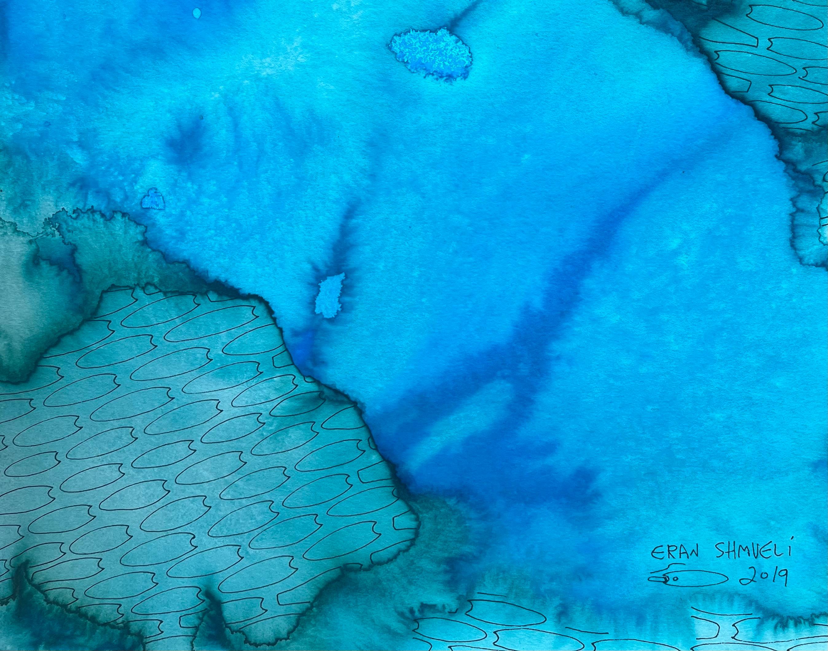 Derive azzurre - pittura astratta in vendita 2