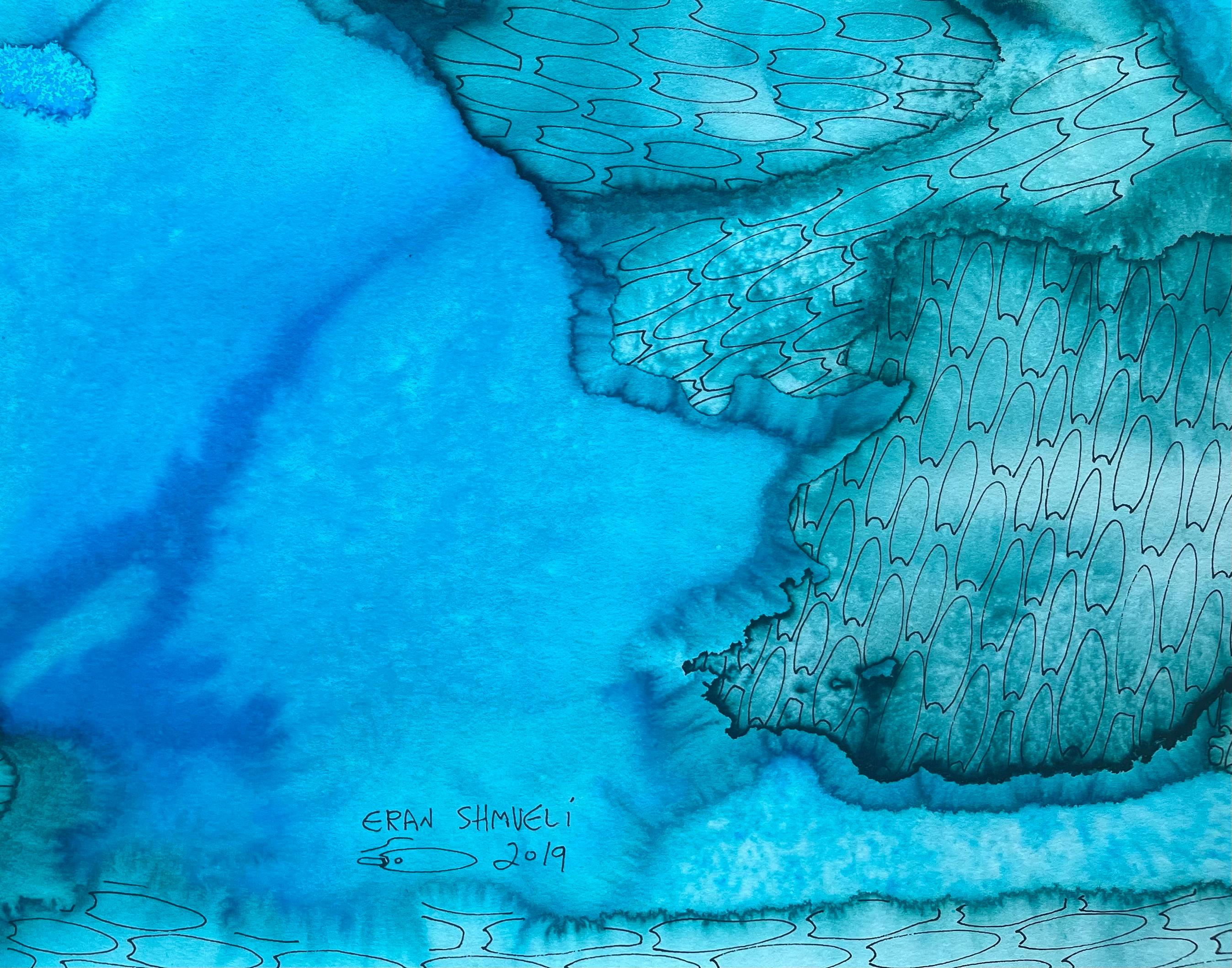 Derive azzurre - pittura astratta in vendita 3