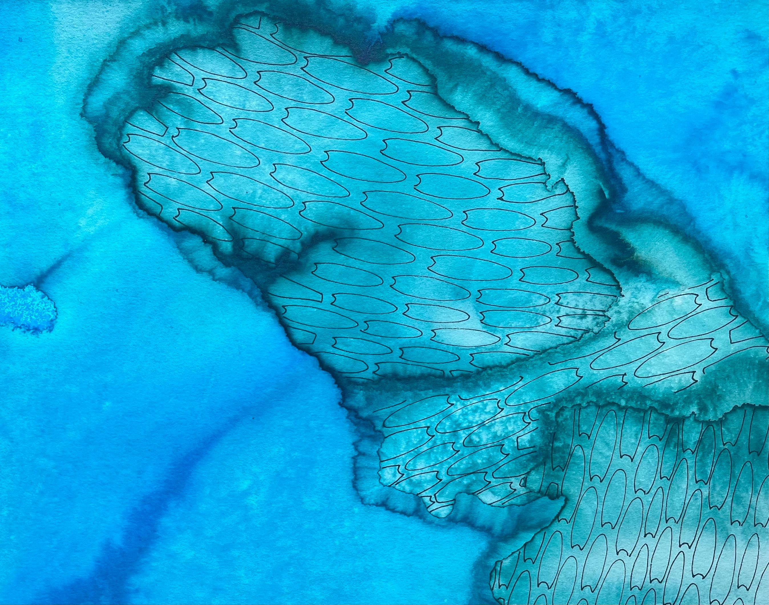 Derive azzurre - pittura astratta in vendita 4