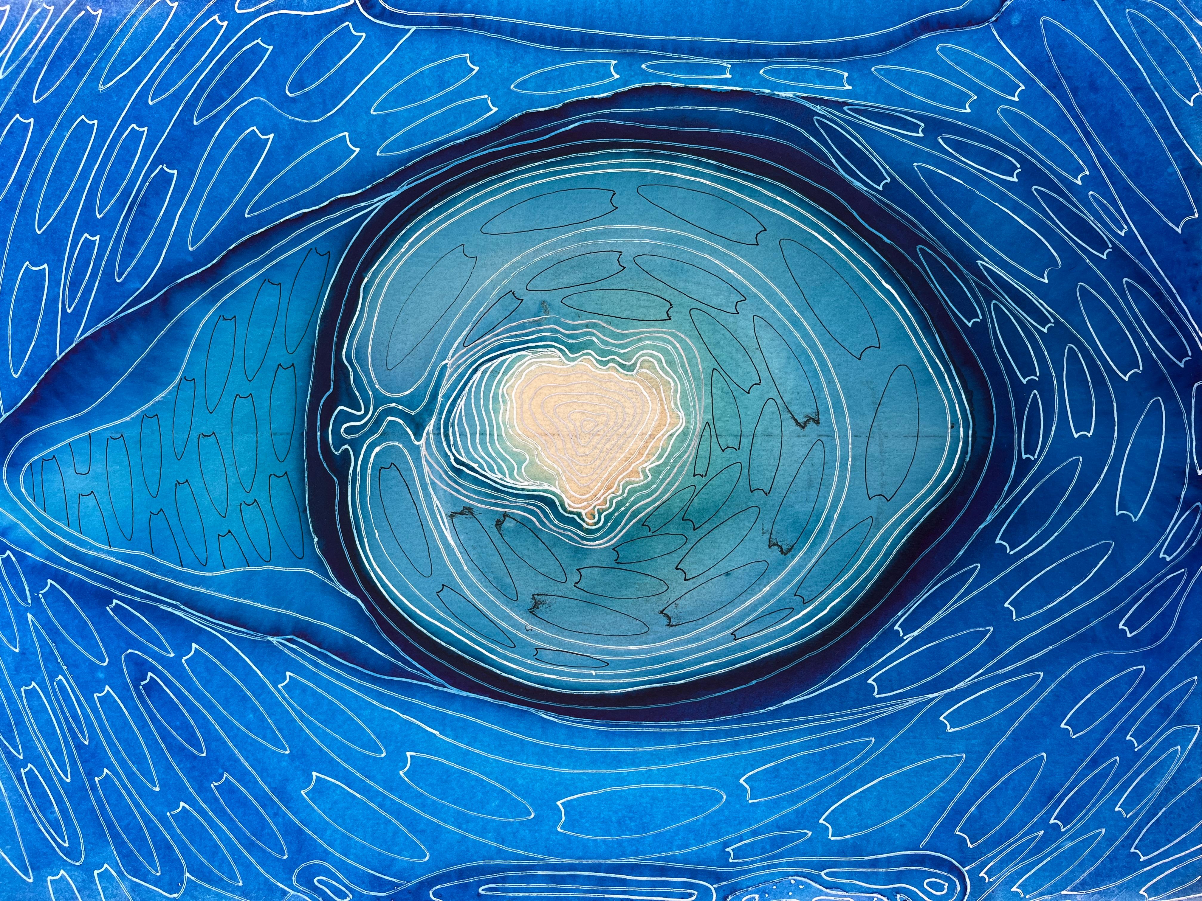 Ritmi Azzurri - pittura astratta - Painting di Eran Shmueli