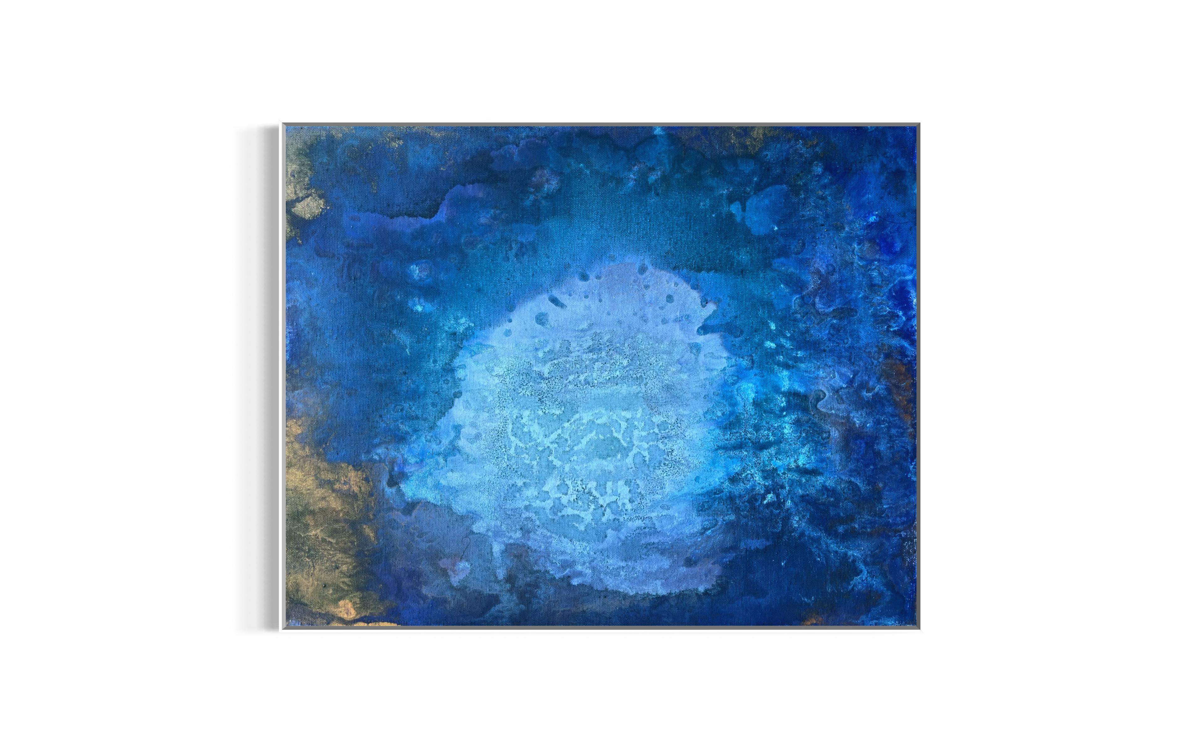 Blue Awakening - abstract painting - Painting by Eran Shmueli