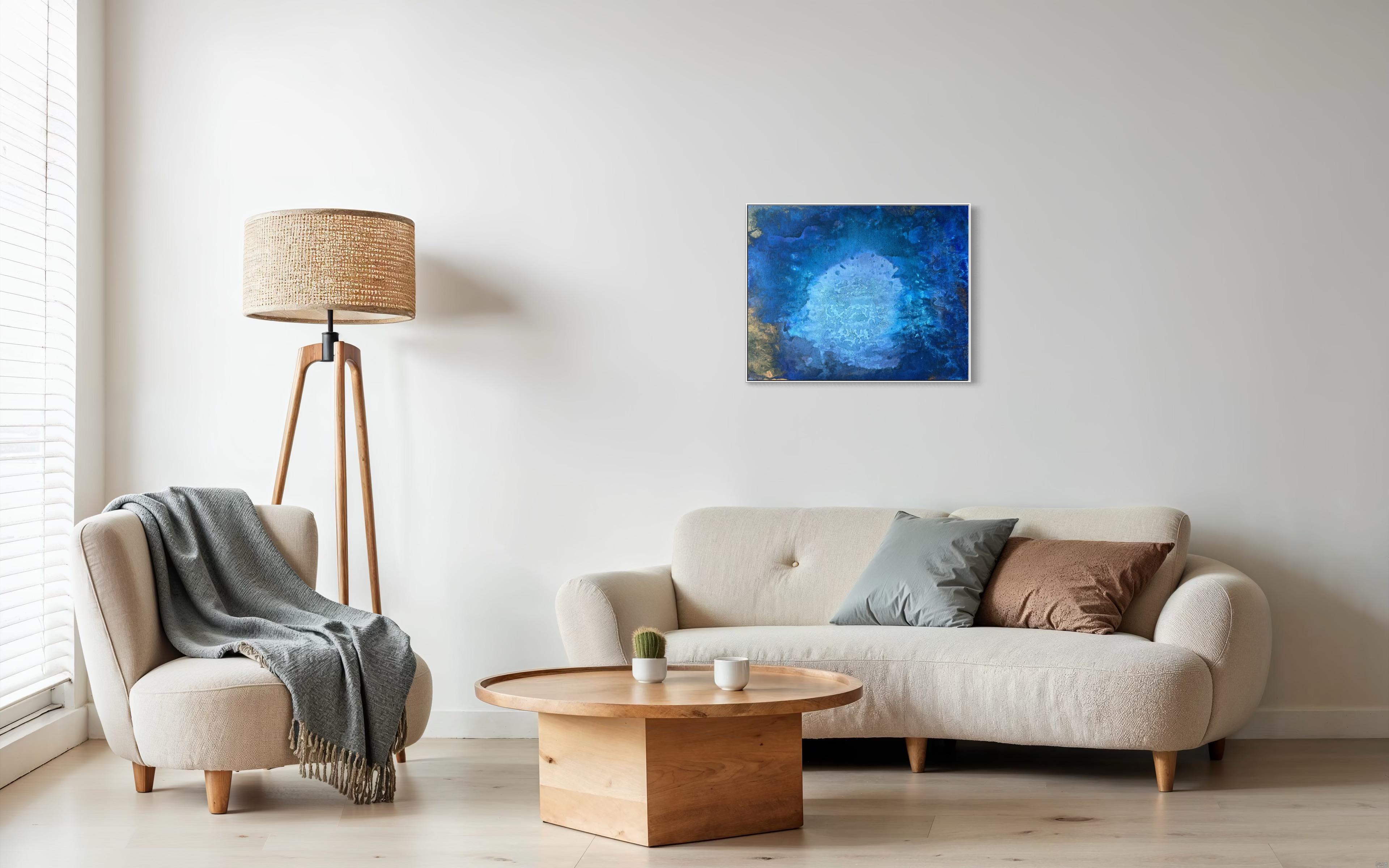 Blue Awakening - abstract painting - Abstract Painting by Eran Shmueli