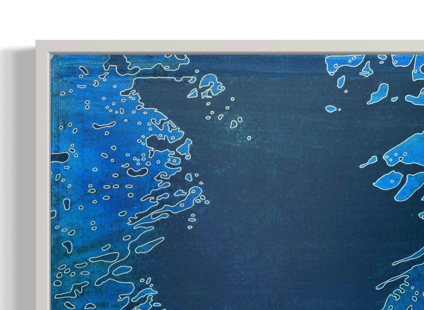 Blue Depths – abstraktes Gemälde im Angebot 1