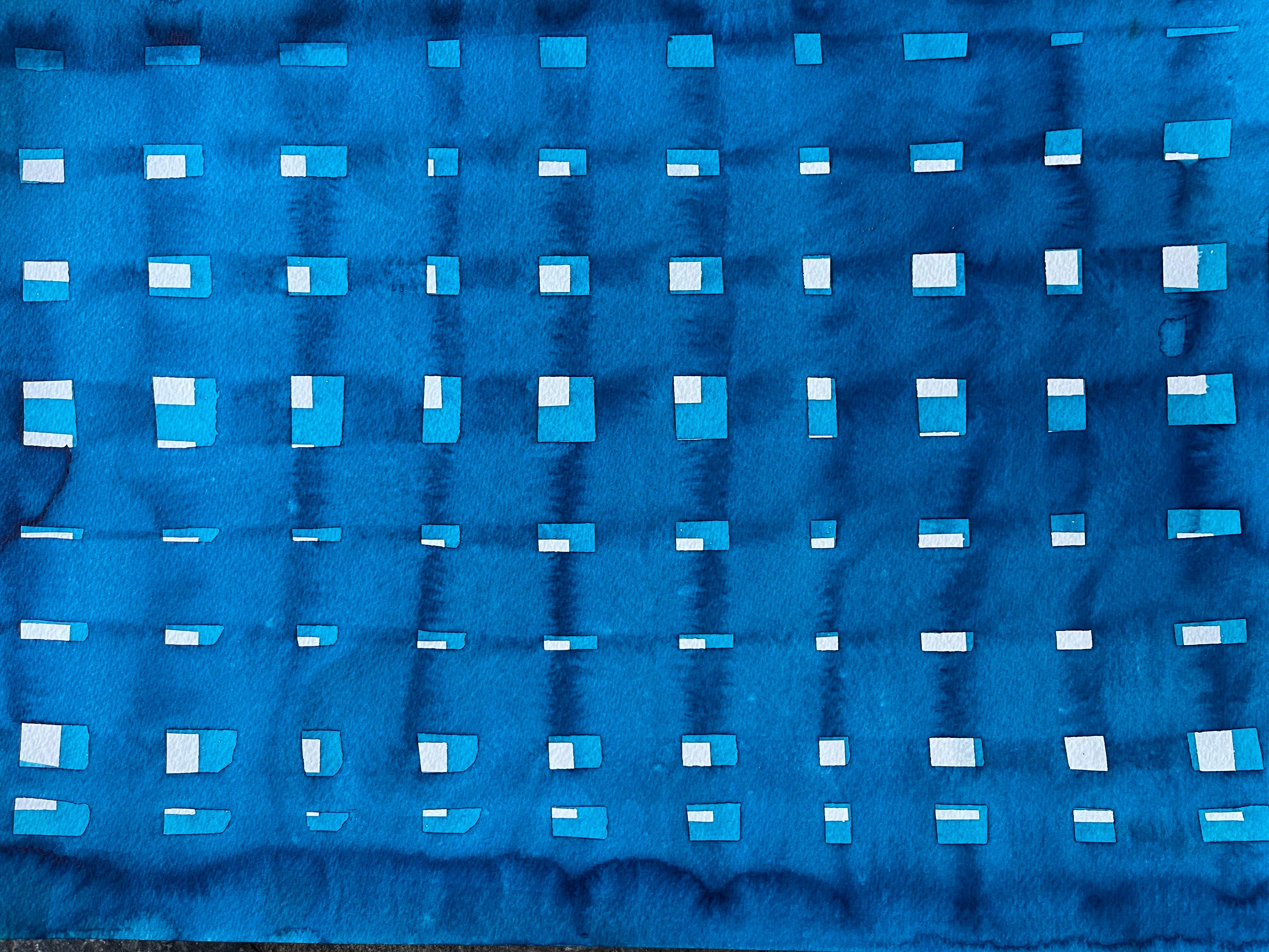 Horizons bleus - peinture abstraite en vente 6