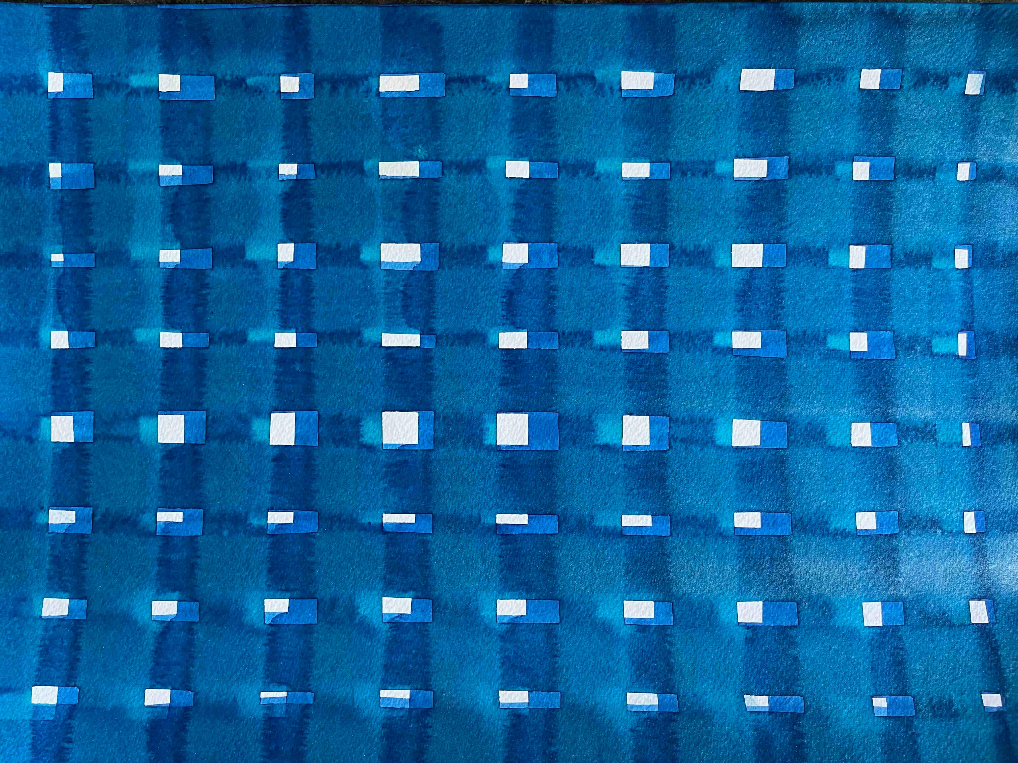 Horizons bleus - peinture abstraite - Painting de Eran Shmueli
