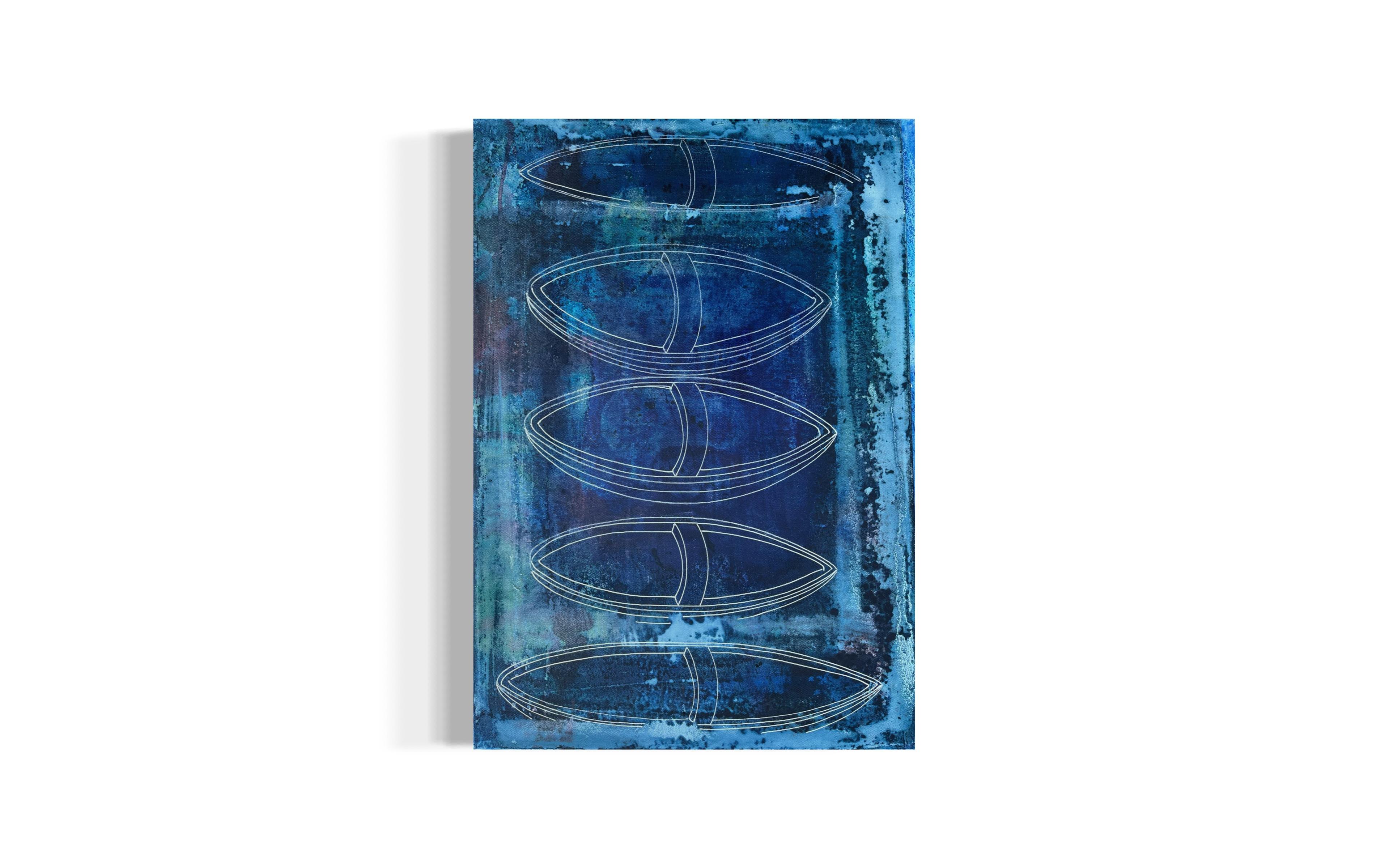 Blue Voyage - pittura astratta in vendita 4