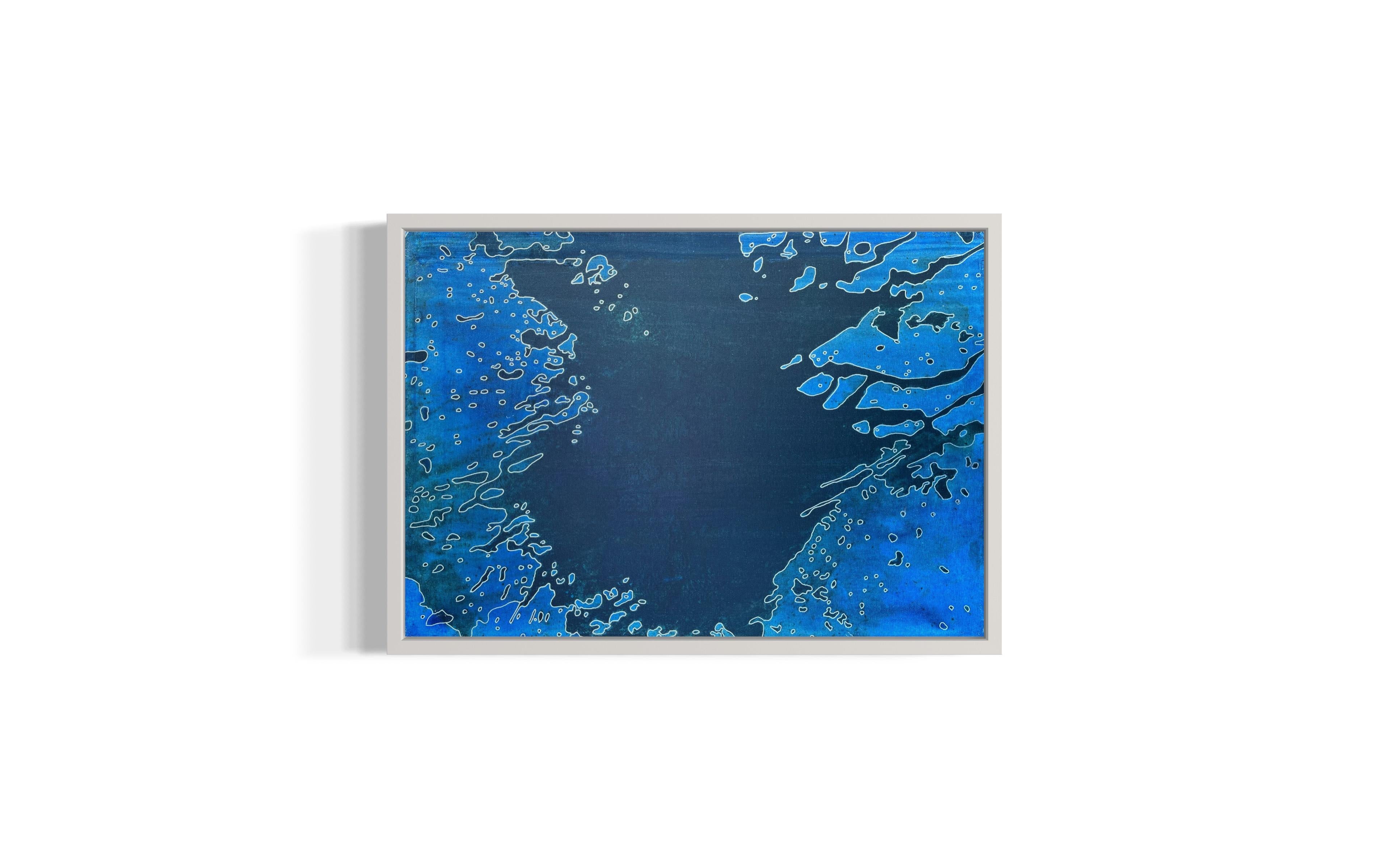 Blue Voyage II - pittura astratta - Painting Astratto di Eran Shmueli