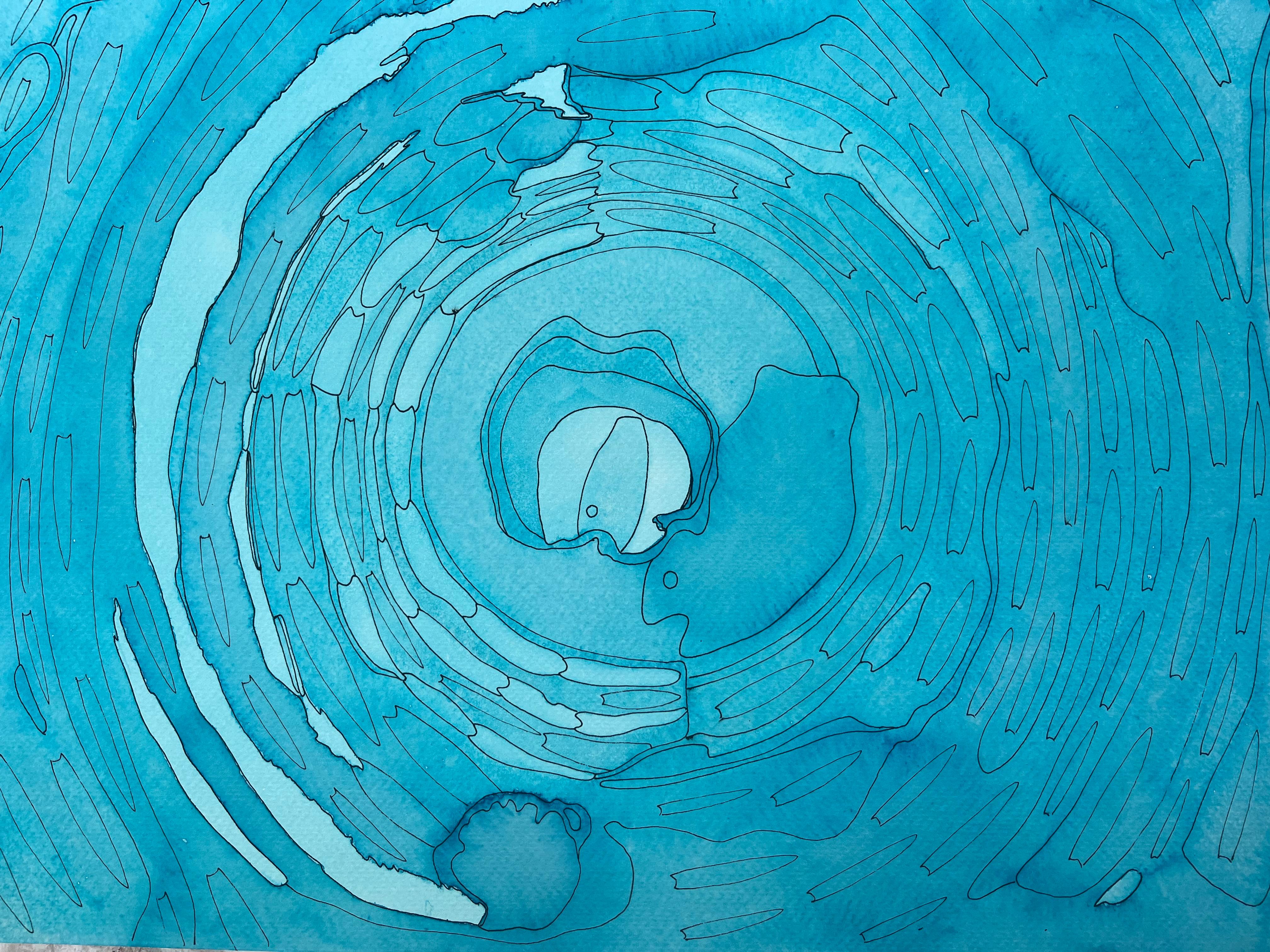 Correnti celesti - pittura astratta - Painting di Eran Shmueli