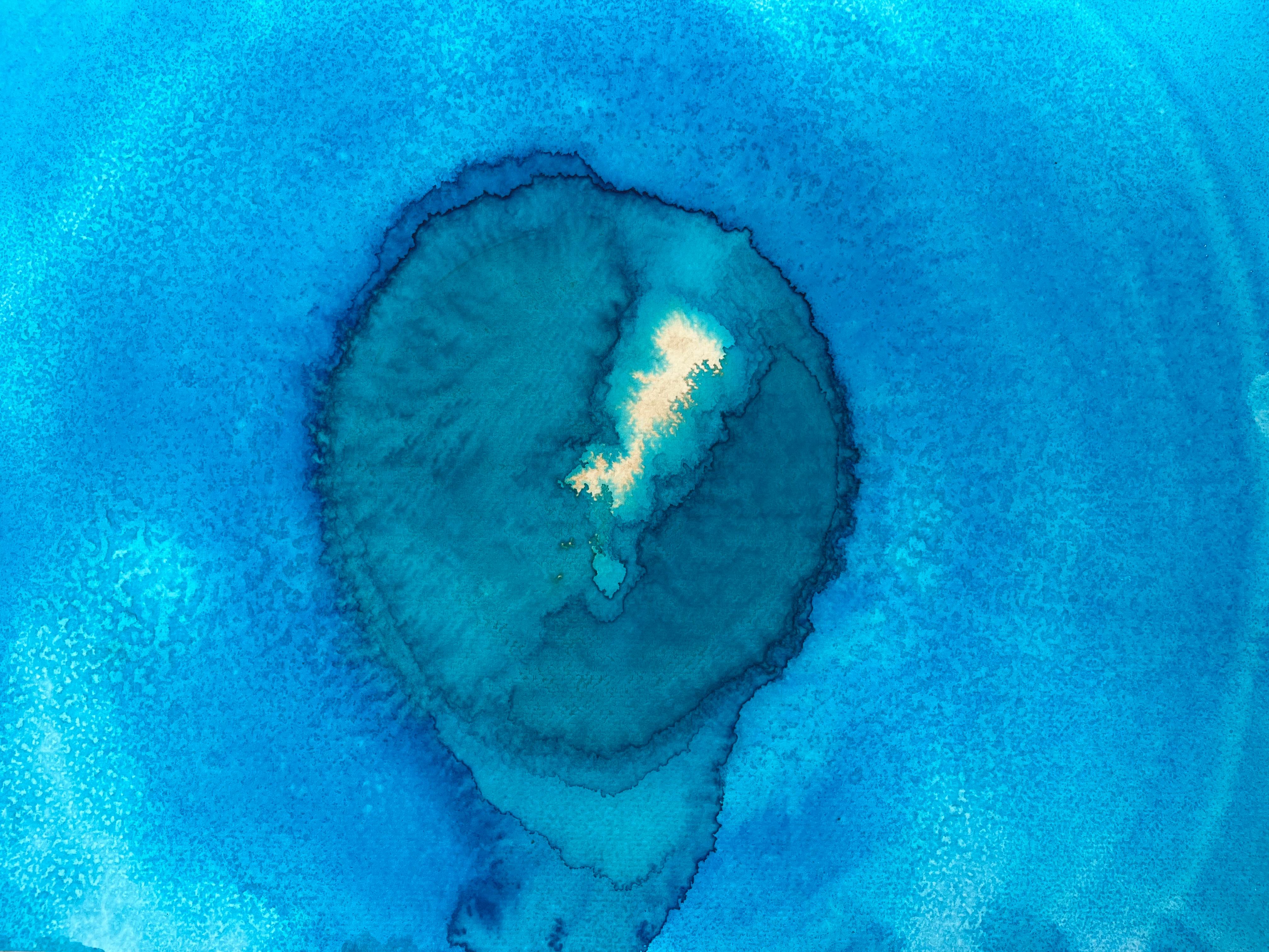Acqua celeste - pittura astratta in vendita 1