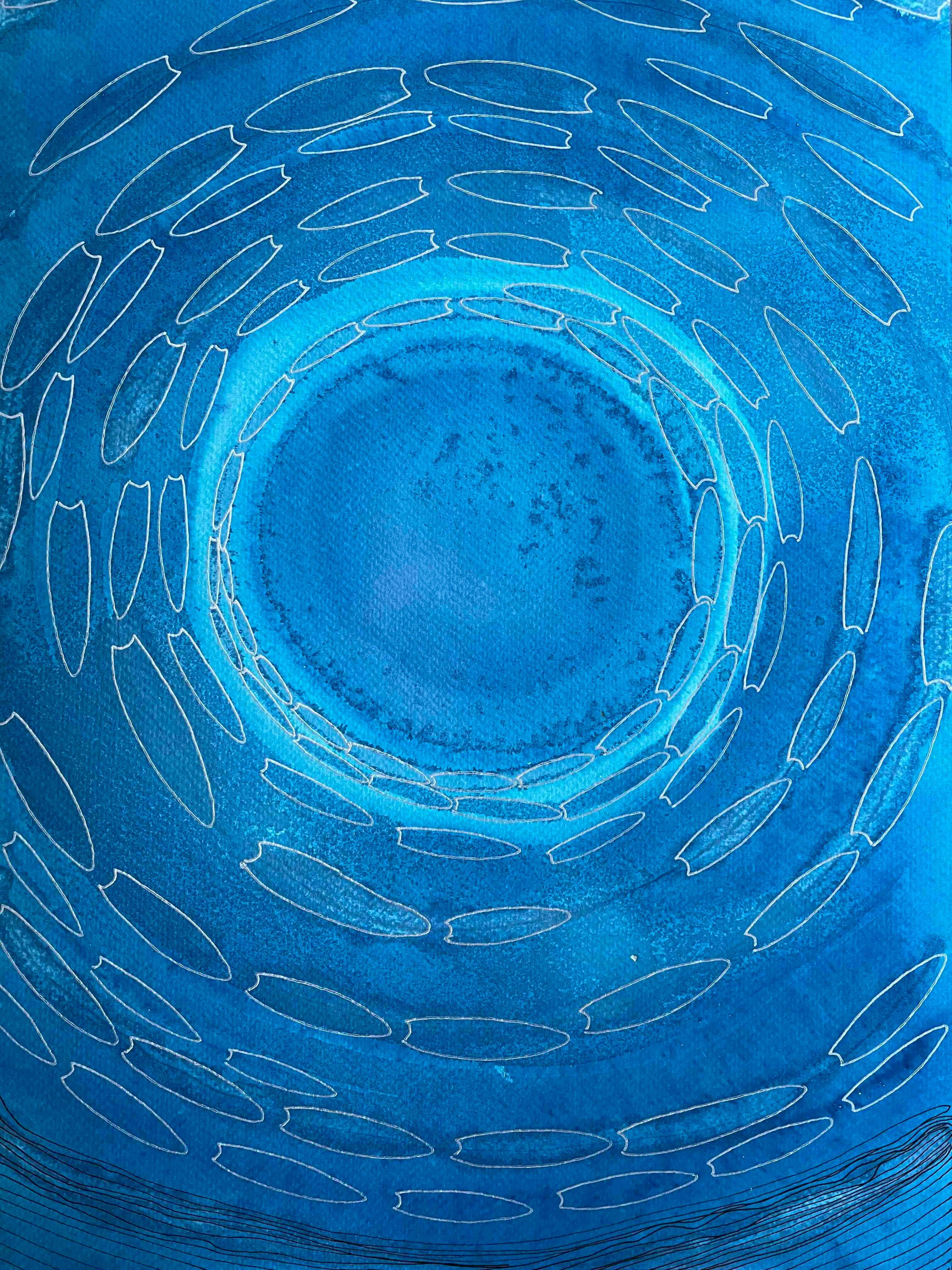 Correnti circolari - pittura astratta in vendita 5